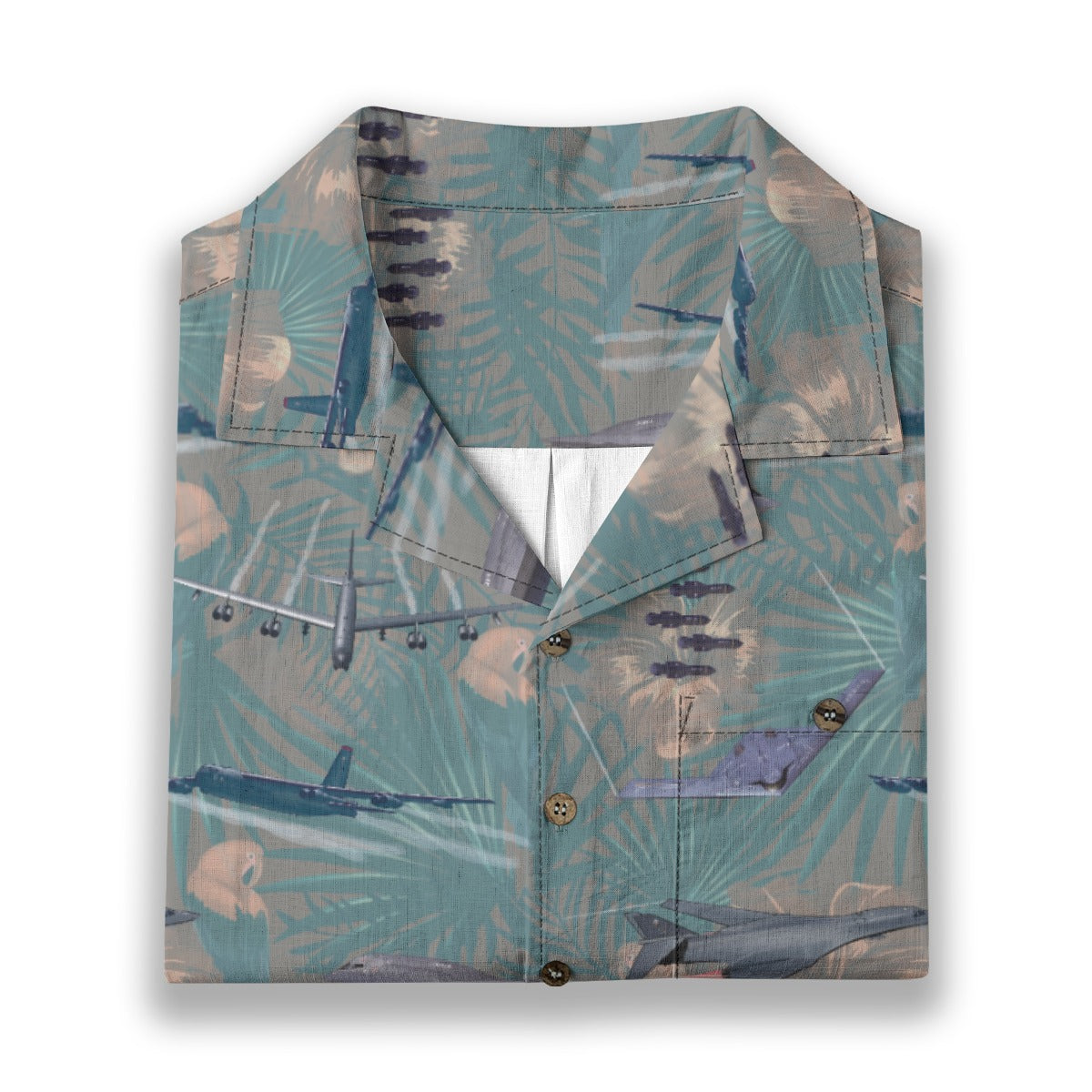"USAF Bombers" Tribute Hawaiian Shirt, Green 100% Cotton!