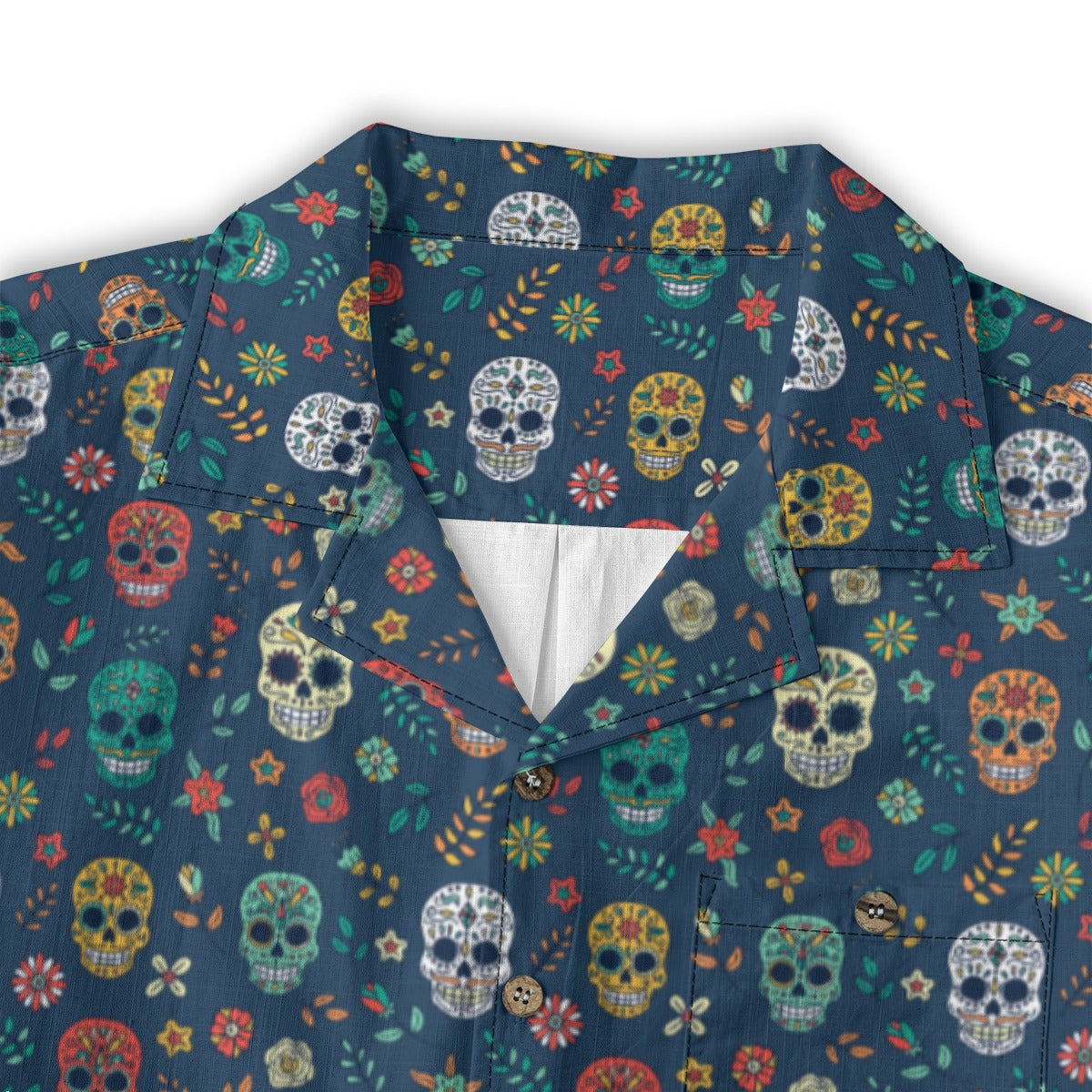 "Midnight Sugar Skulls" Cotton Celebration Shirt