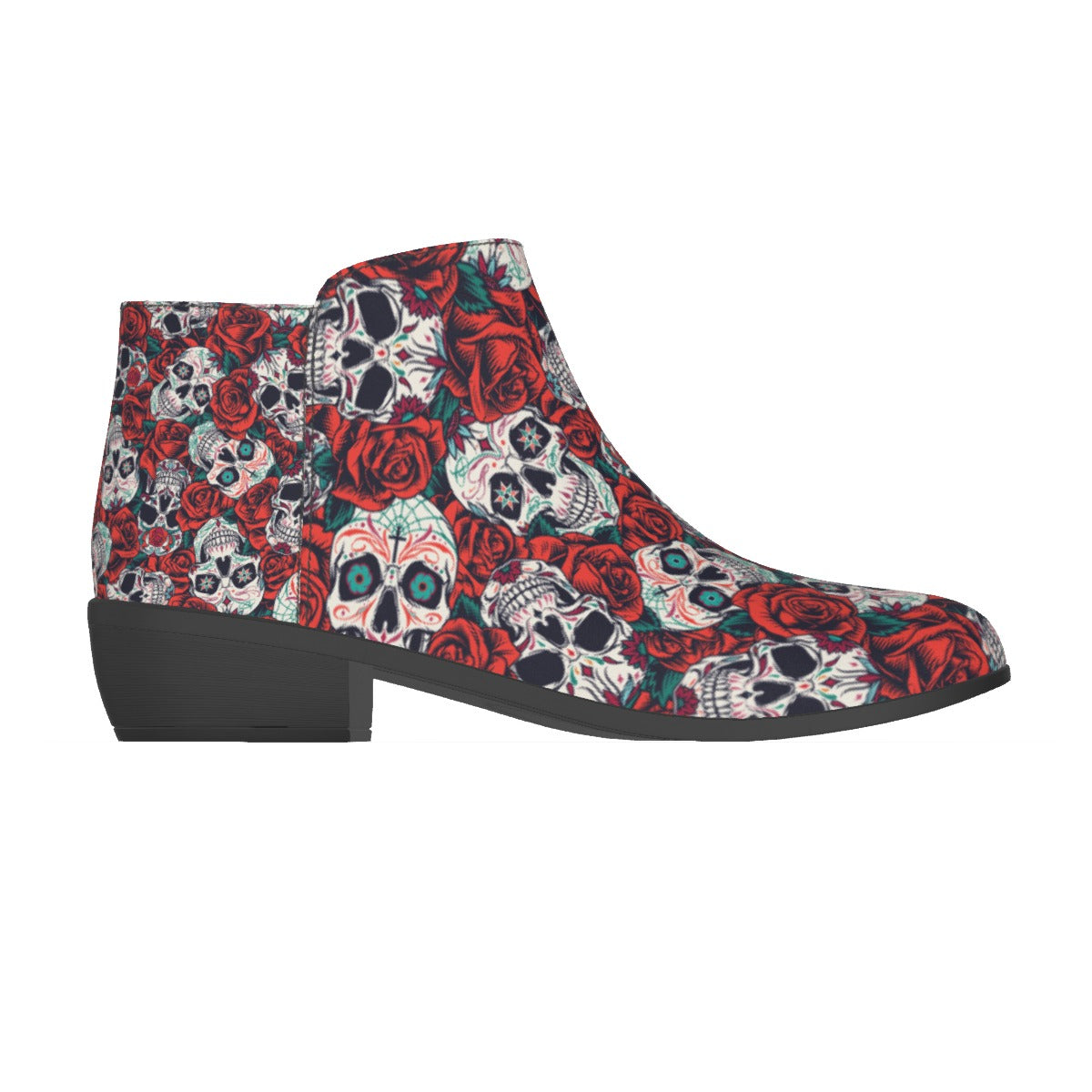 "Dia de Muertos in Roses" Women's Fashion Boots