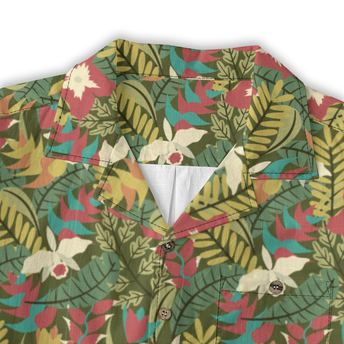 "Verde Vista" Hawaiian Shirt - 100% Cotton