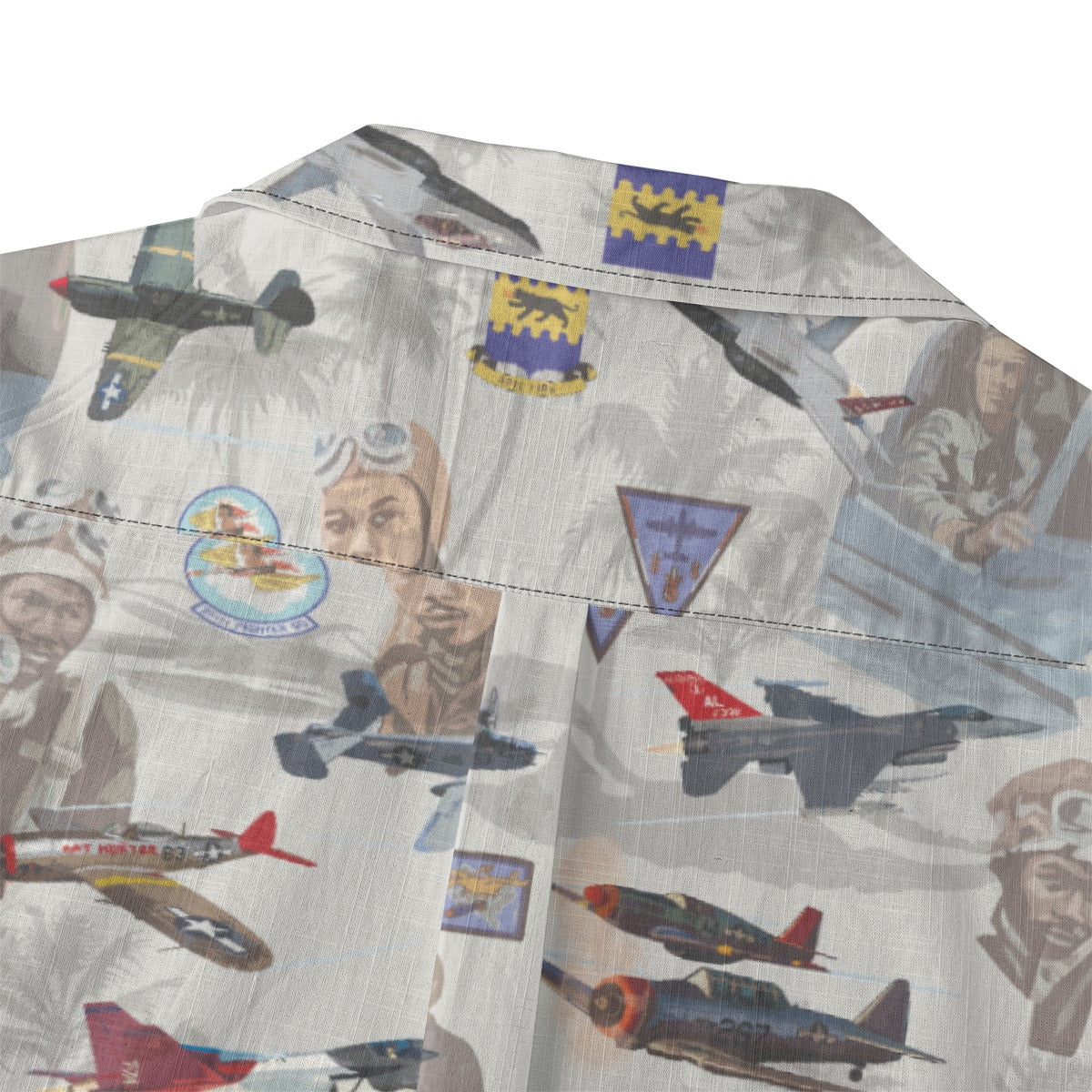"Tuskegee Airmen" Hawaiian Tribute Shirt Beige 100%  Cotton