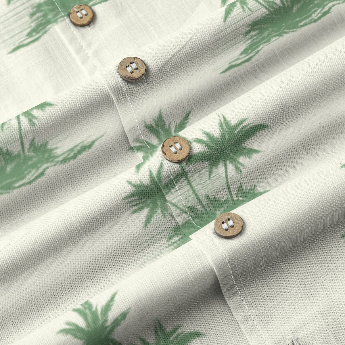 "Three Palm Island" Hawaiian Shirt - 100% Cotton
