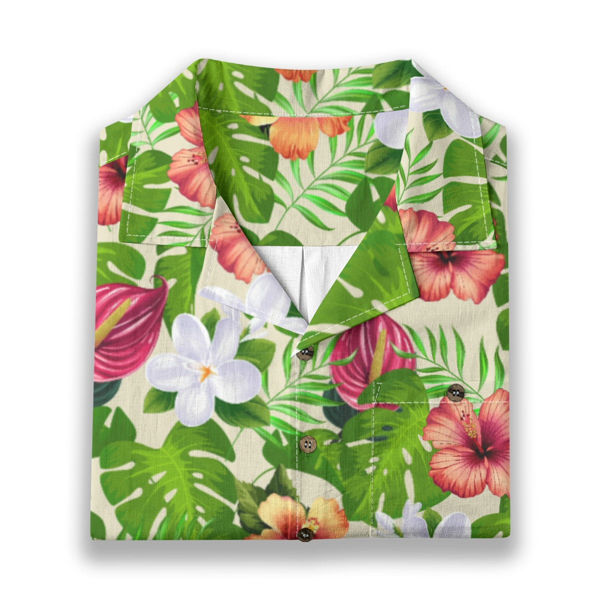 "Jungle Odyssey Hues: Beach Vibes" Hawaiian Shirt - 100% Cotton