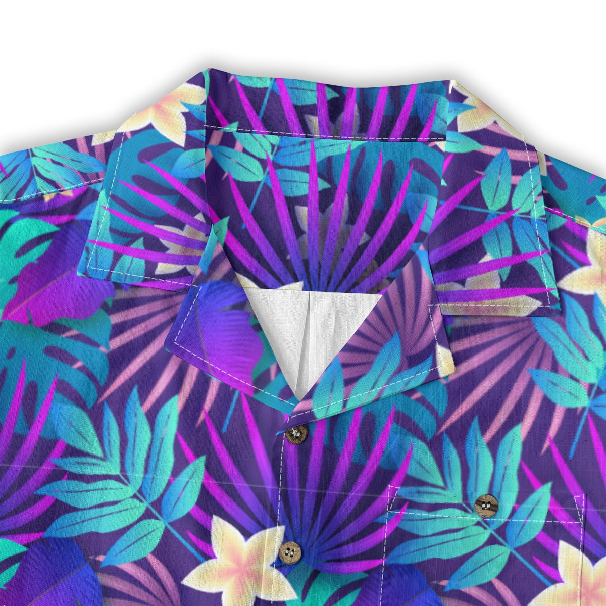 "Purple Paradise Blooms" Hawaiian Shirt - 100% Cotton
