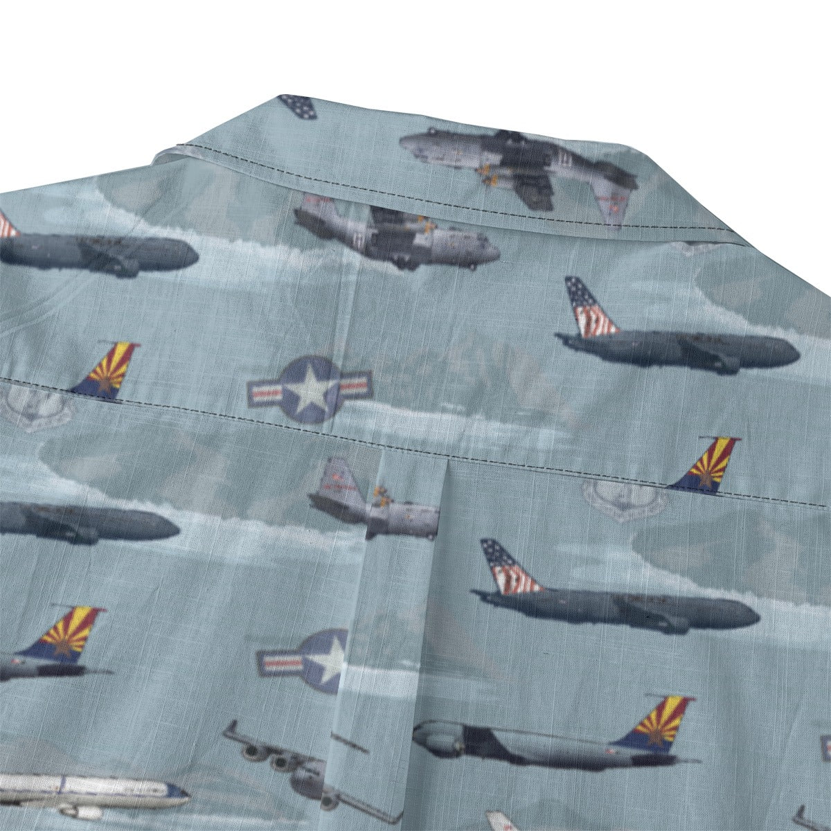 "Air Mobility Command " Tribute Hawaiian Shirt, Blue 100% Cotton!