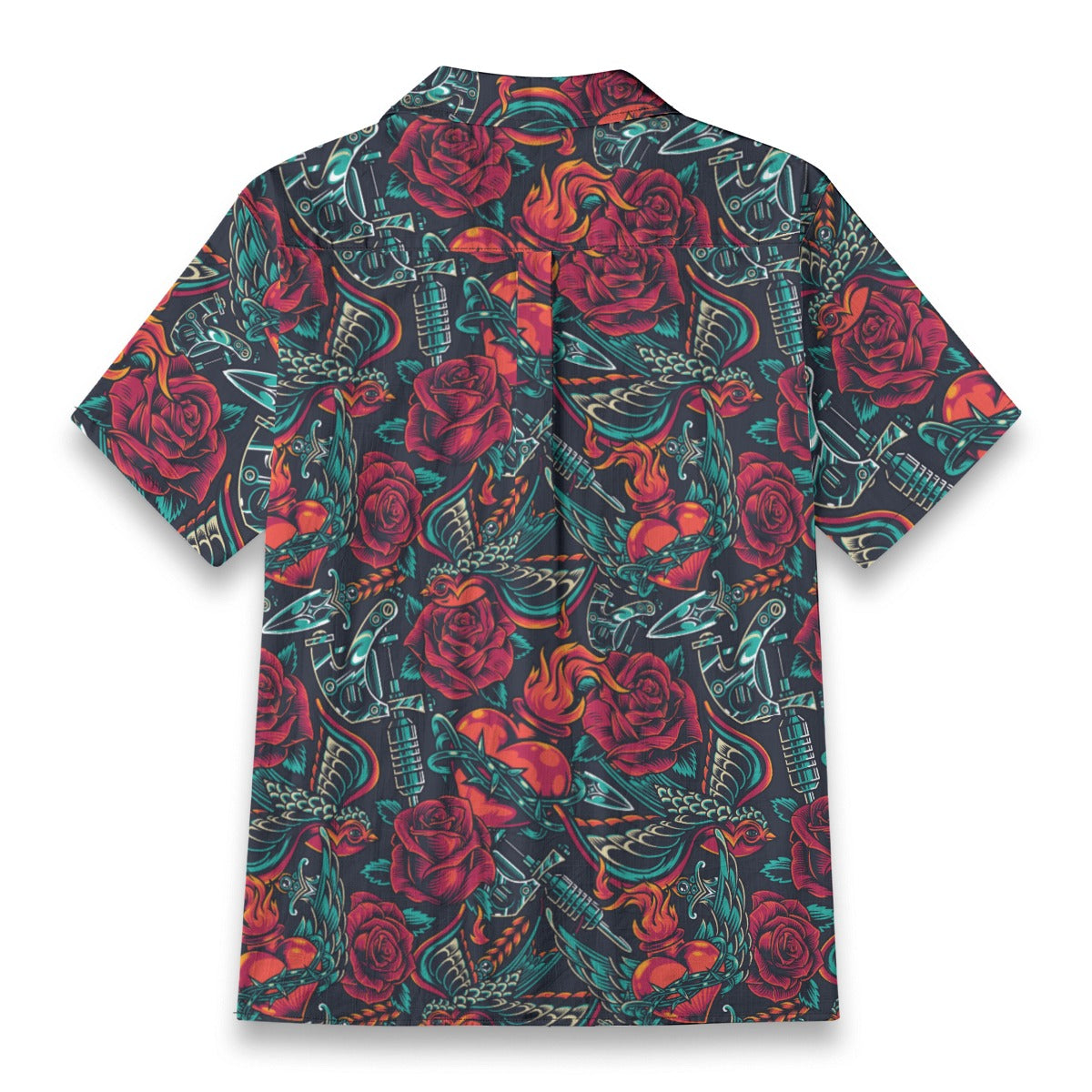 "Tattoos 'N Hearts" 100% Cotton Button-Up Shirt