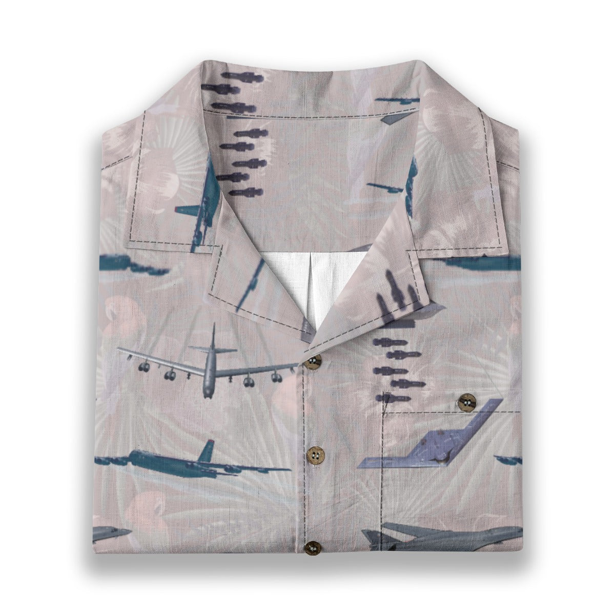 "USAF Bombers" Tribute Hawaiian Shirt, White 100% Cotton!