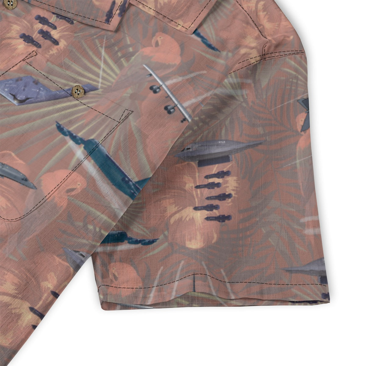"USAF Bombers" Tribute Hawaiian Shirt, Beige 100% Cotton!