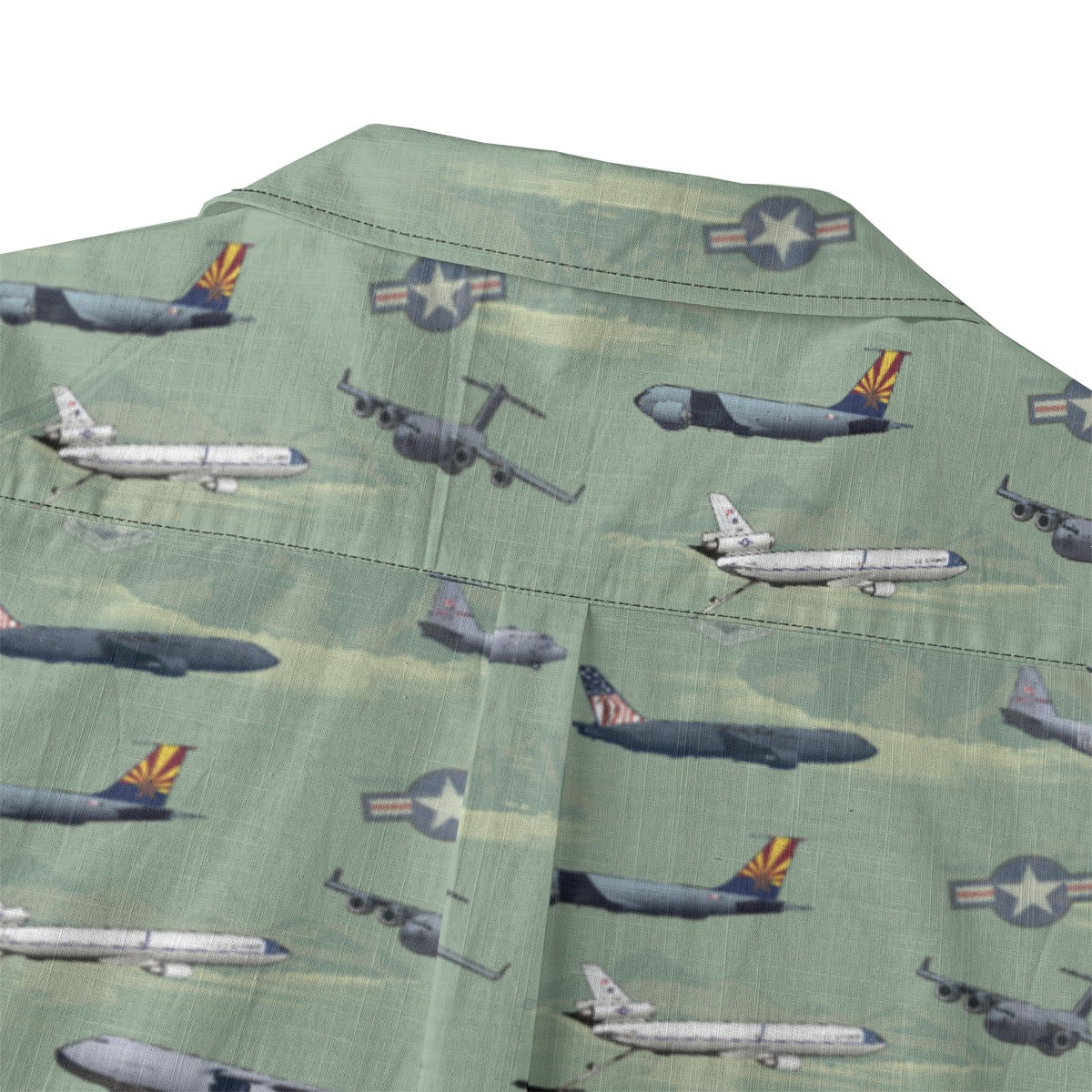 "Air Mobility Command " Tribute Hawaiian Shirt, Green 100% Cotton!