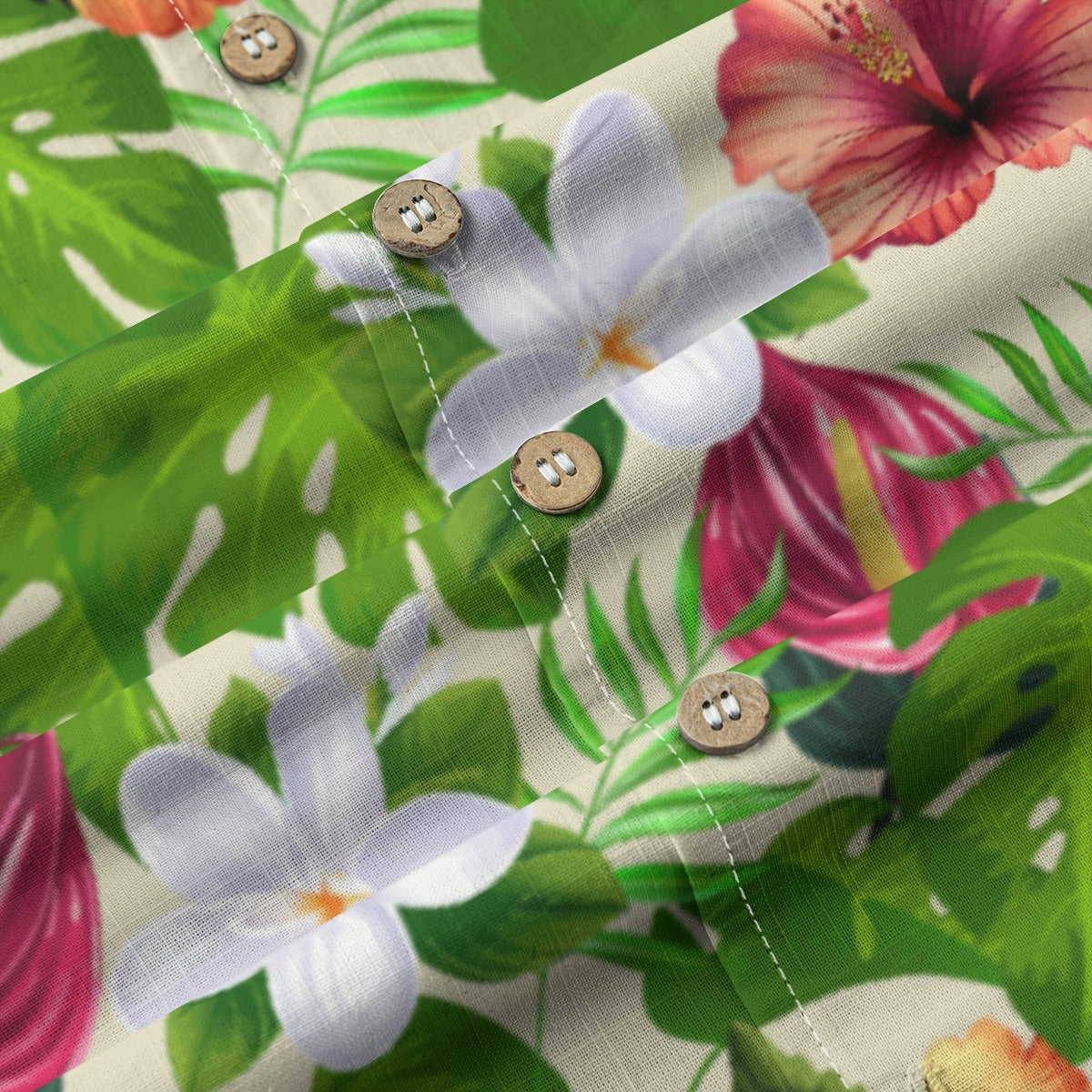 "Jungle Odyssey Hues: Beach Vibes" Hawaiian Shirt - 100% Cotton