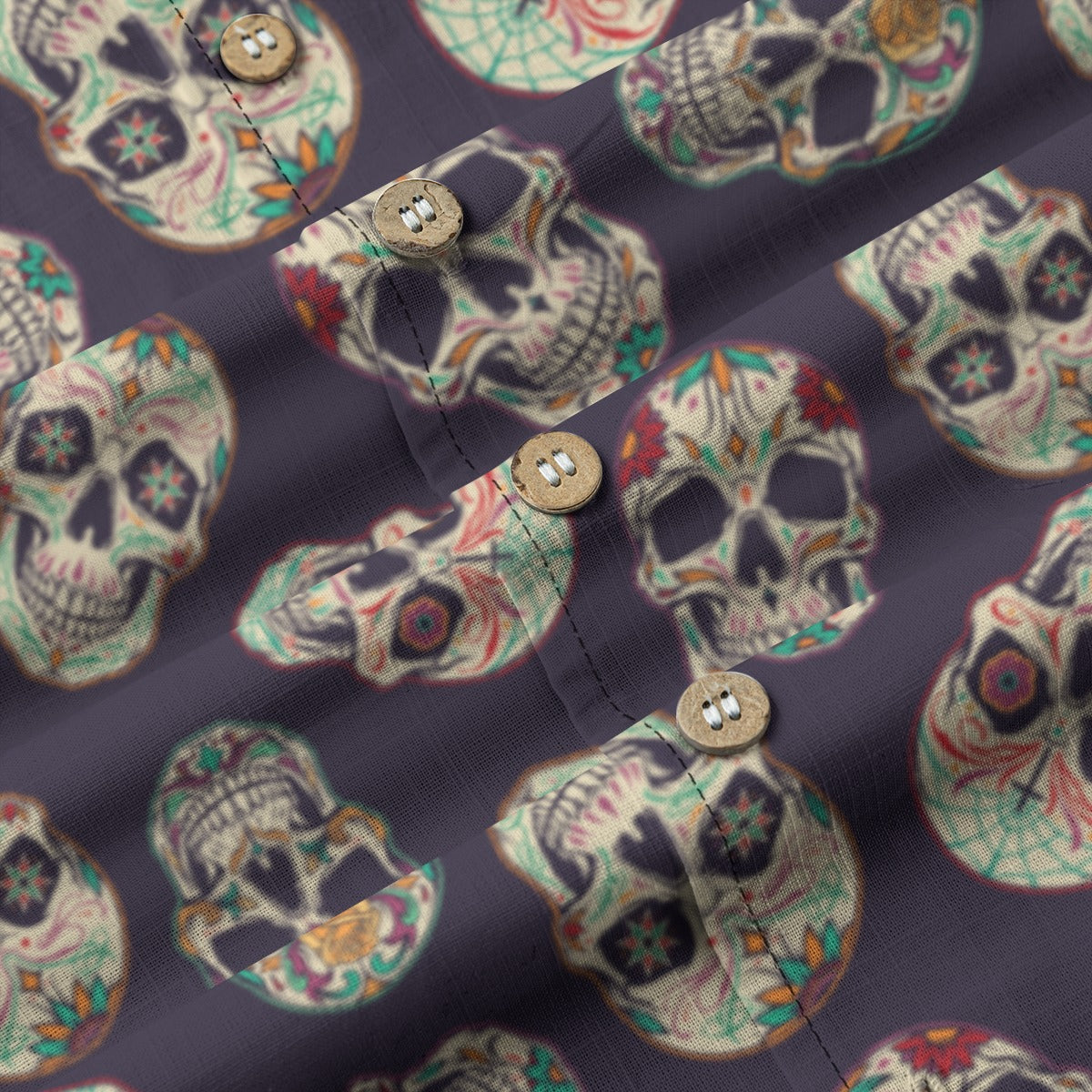 "Dia De Muertos Darkness" Cotton Celebration Shirt