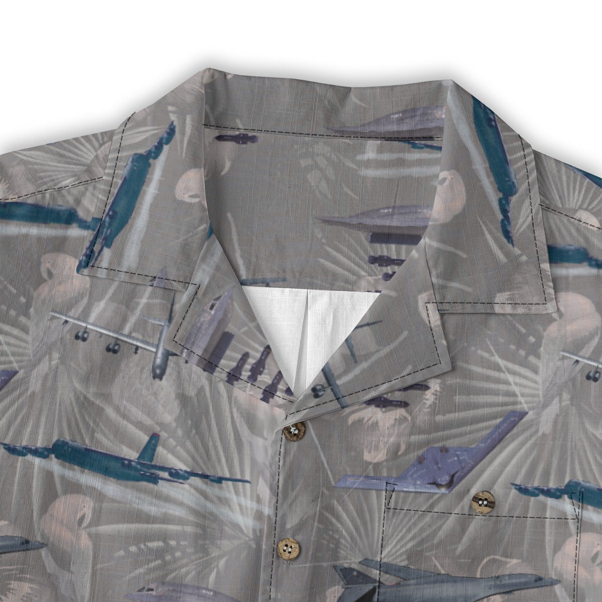 "USAF Bombers" Tribute Hawaiian Shirt, Gray 100% Cotton!