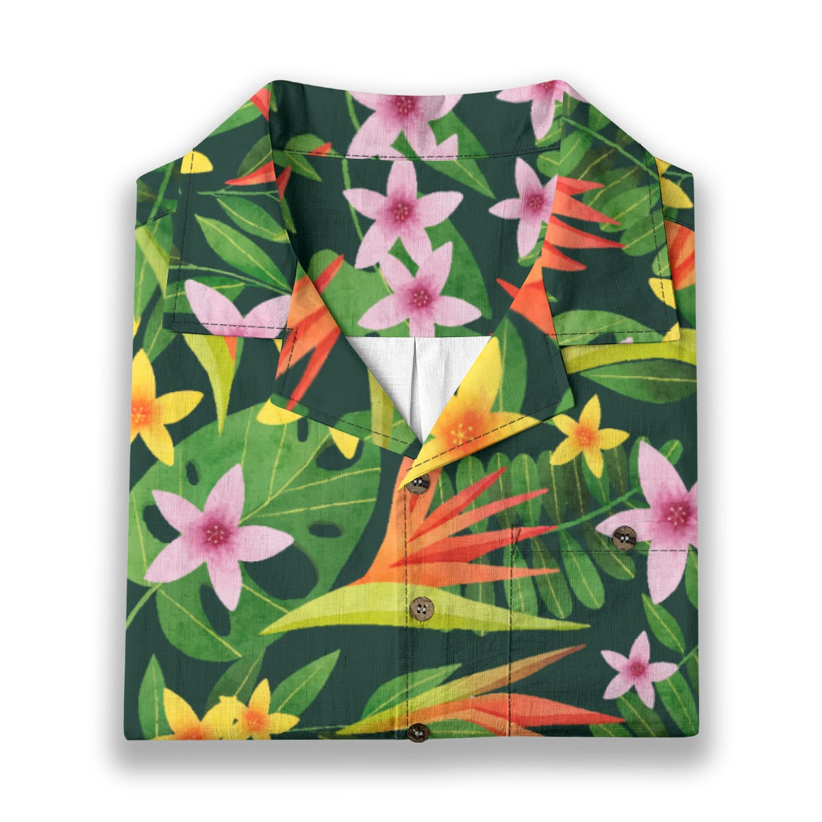 "Paradise Plumes" Hawaiian Shirt - 100% Cotton