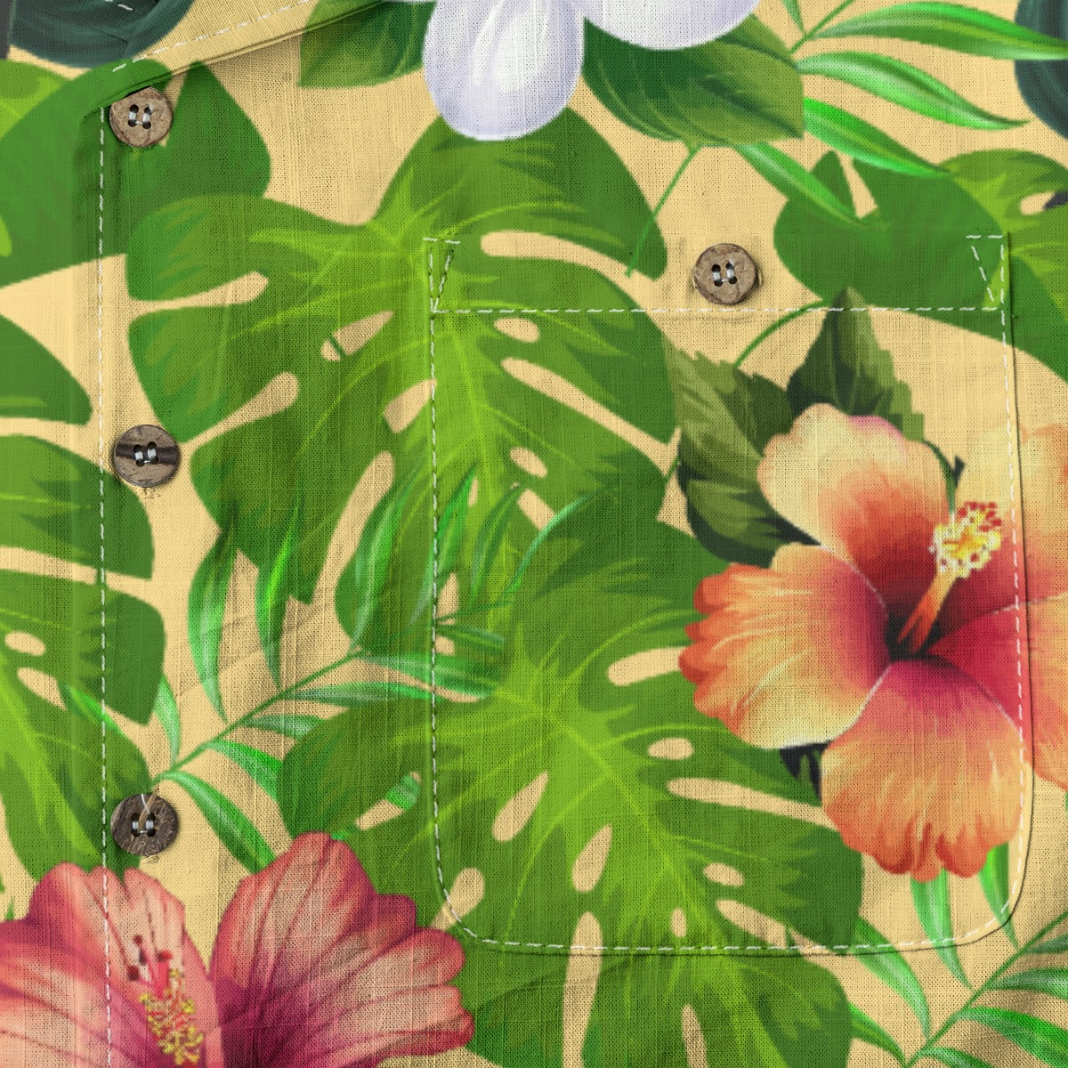 "Jungle Odyssey Hues: Golden Sun" Hawaiian Shirt - 100% Cotton