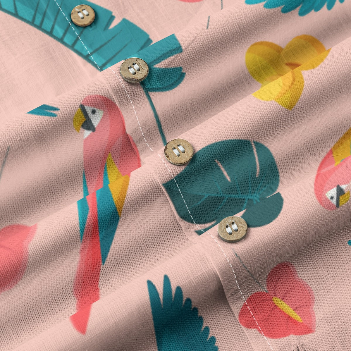 "Colorful Plumage" Hawaiian Shirt - 100% Cotton