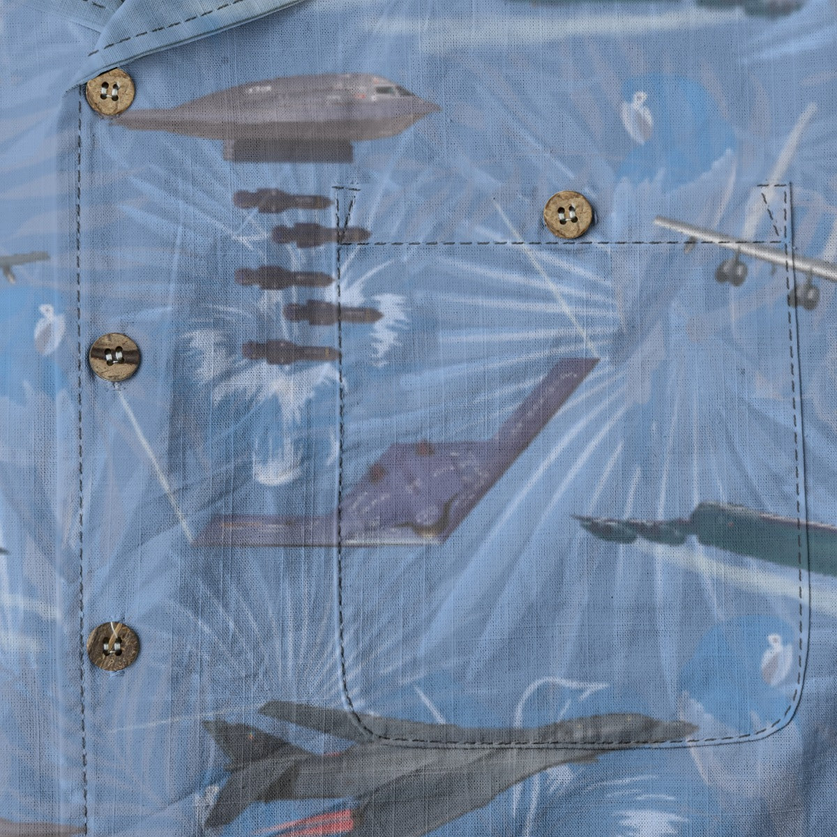 "USAF Bombers" Tribute Hawaiian Shirt, Blue 100% Cotton!