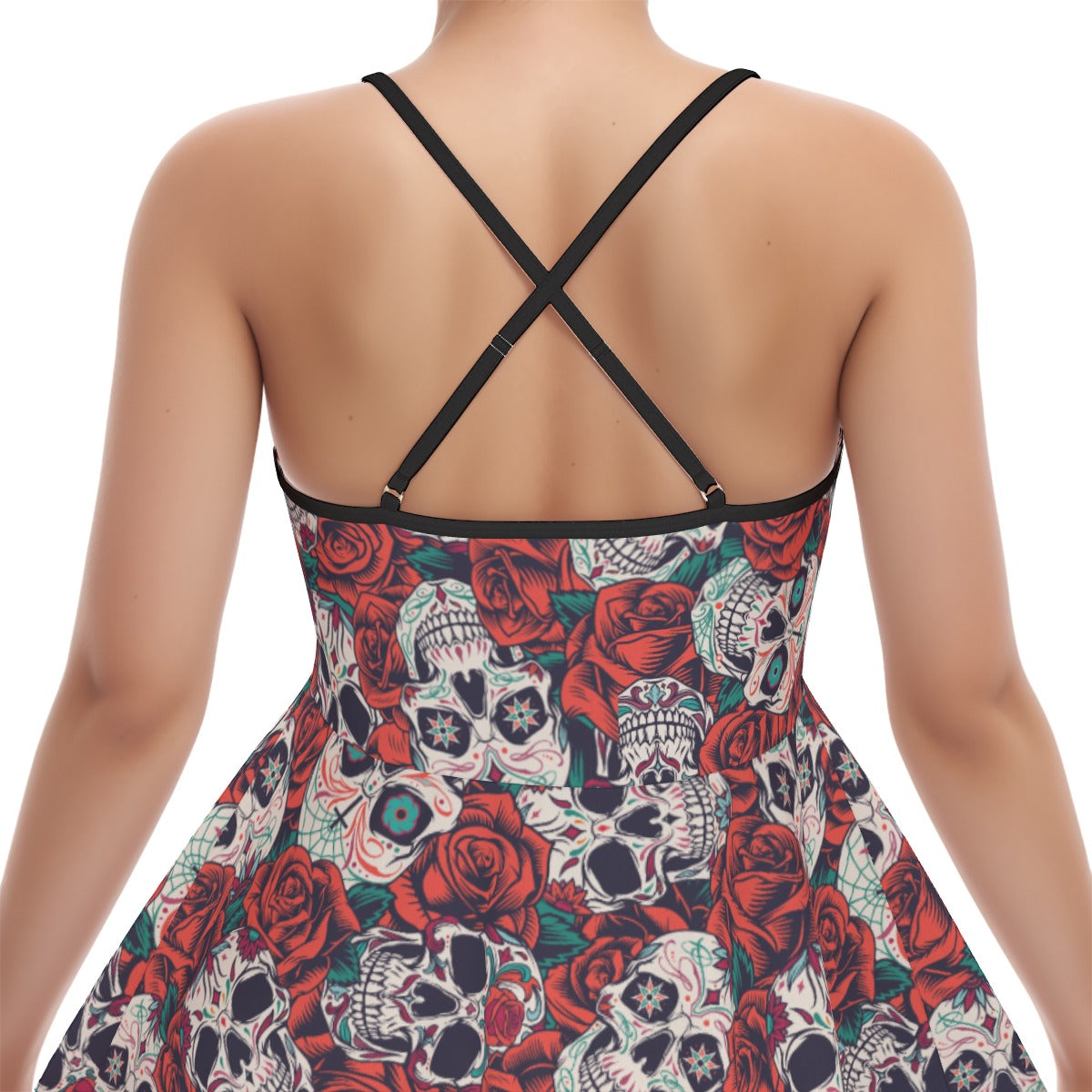 "Dia de Muertos in Roses" Women‘s Cross Cami Dress