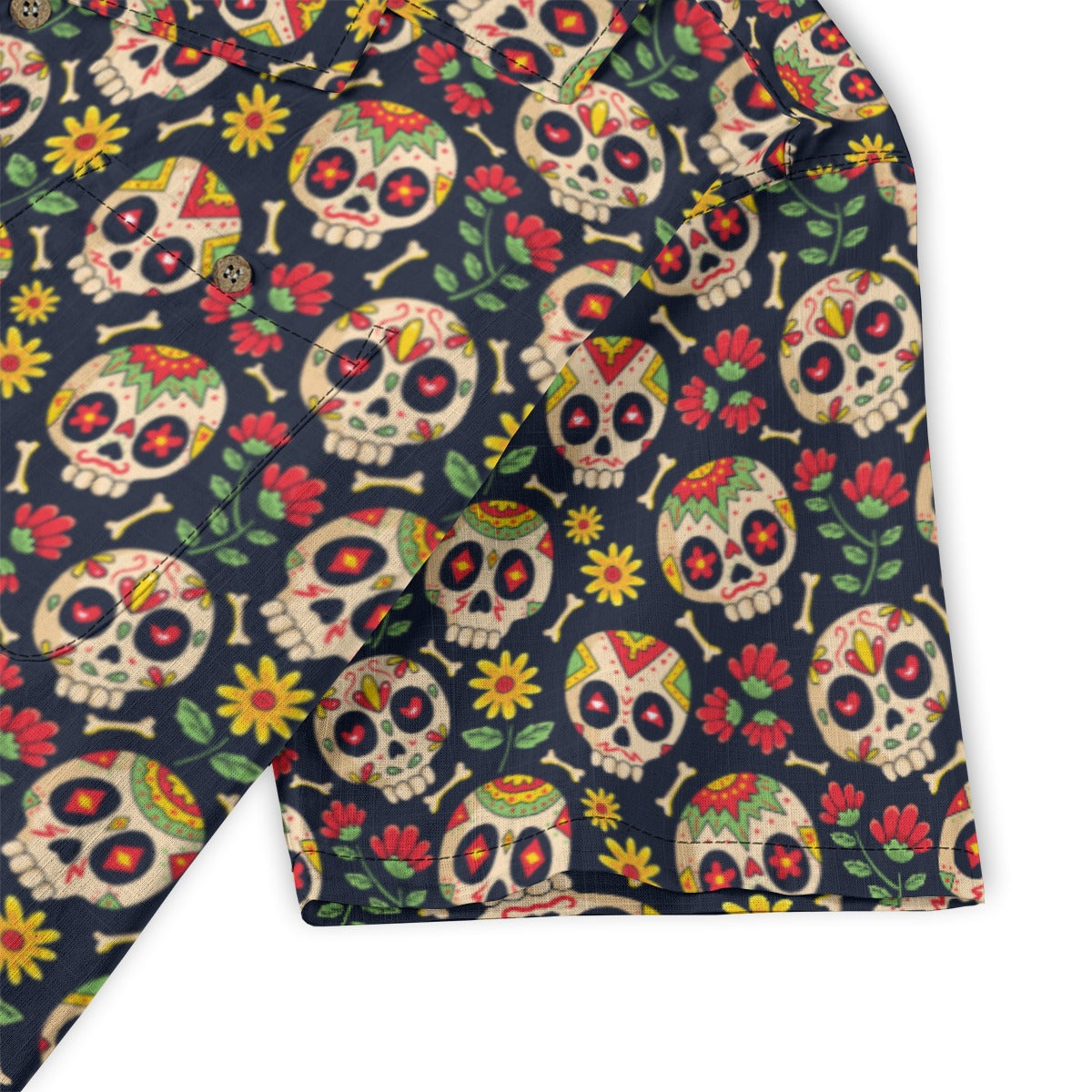 "Sugar Skull Fiesta" Cotton Celebration Shirt