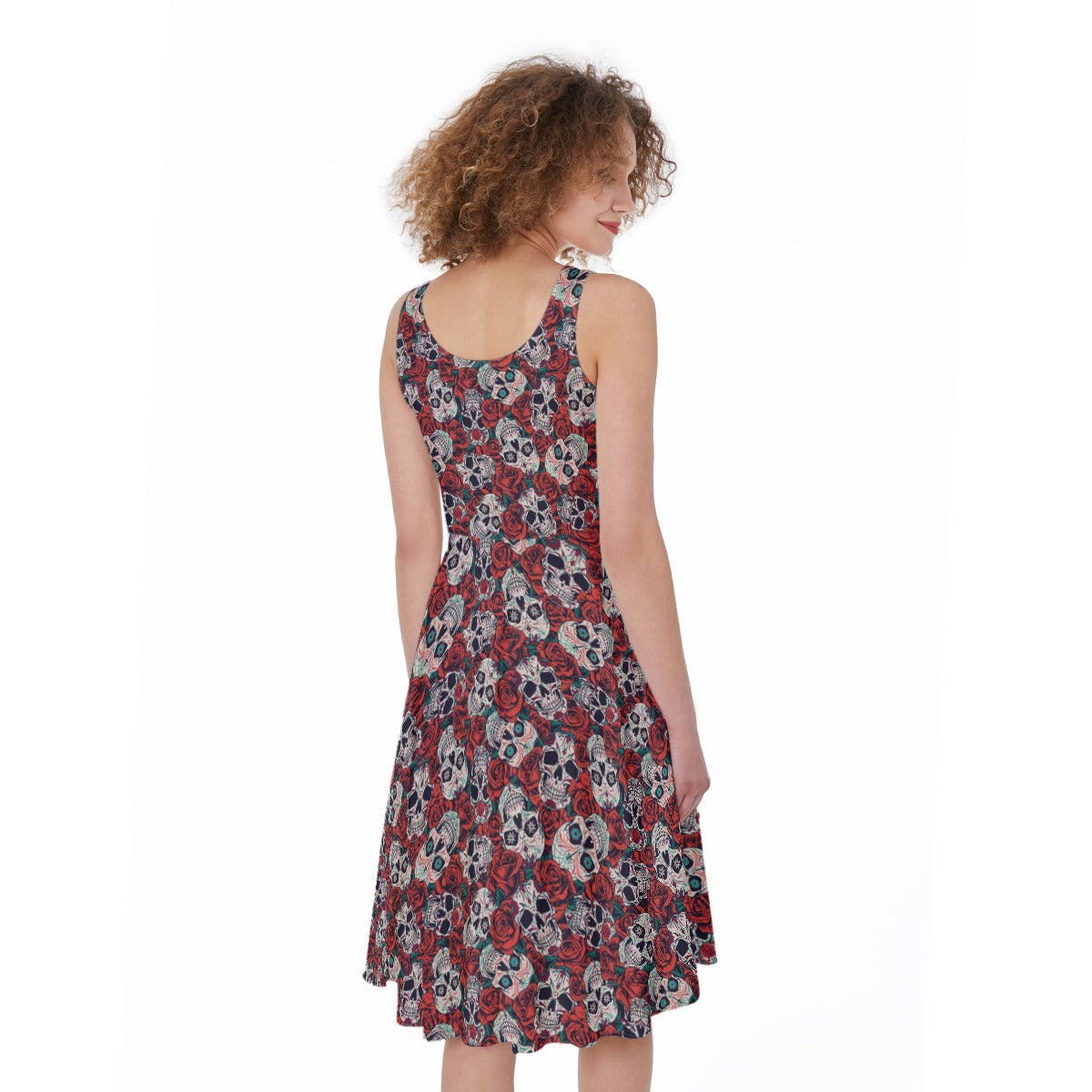 "Dia de Muertos in Roses" Women's Sleeveless Dress