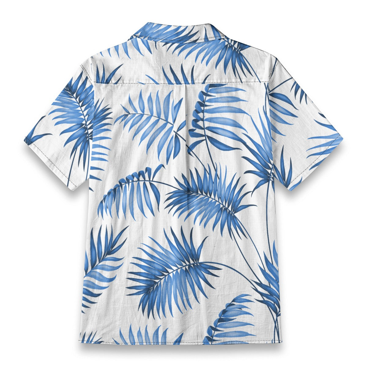 "Sapphire Palm Serenity" Hawaiian Shirt - 100% Cotton