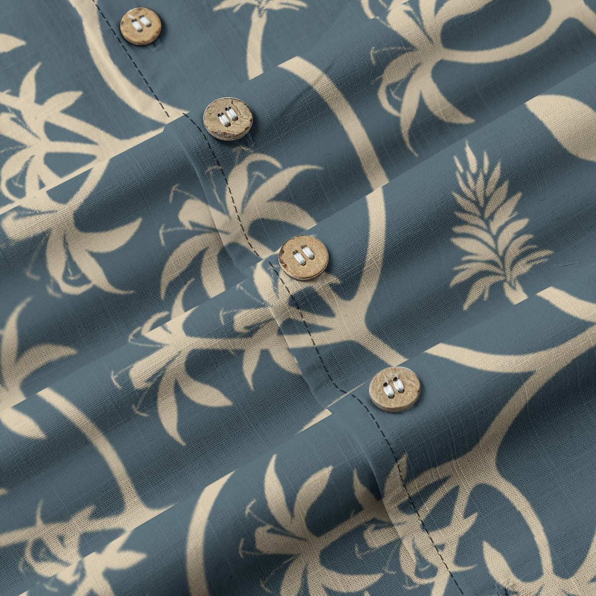 "Earthy Bluescape Oasis" Hawaiian Shirt - 100% Cotton