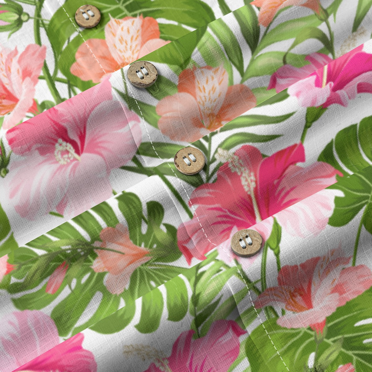 "Blooming Hibiscus" Hawaiian Shirt - 100% Cotton