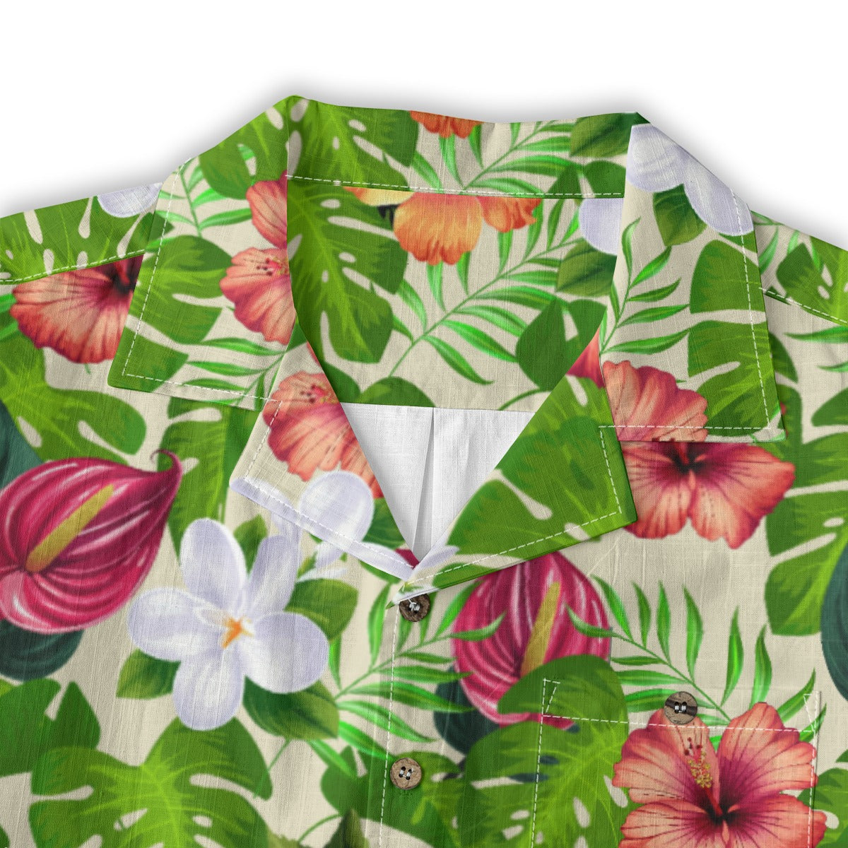 "Jungle Odyssey Hues: Beach Vibes" Hawaiian Shirt - 100% Cotton