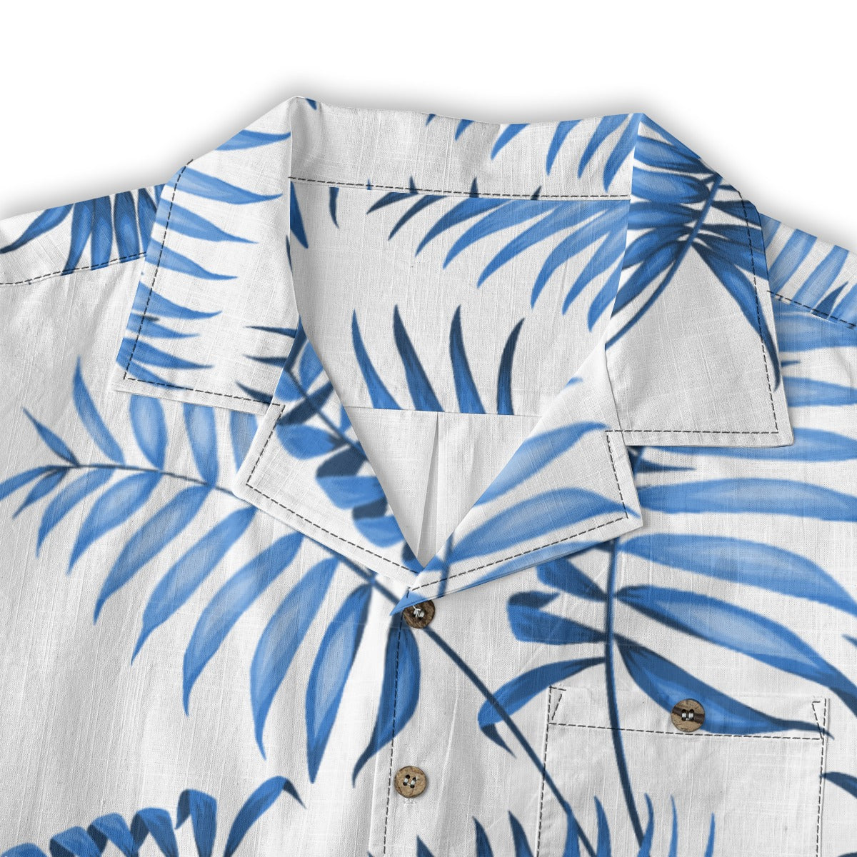 "Sapphire Palm Serenity" Hawaiian Shirt - 100% Cotton