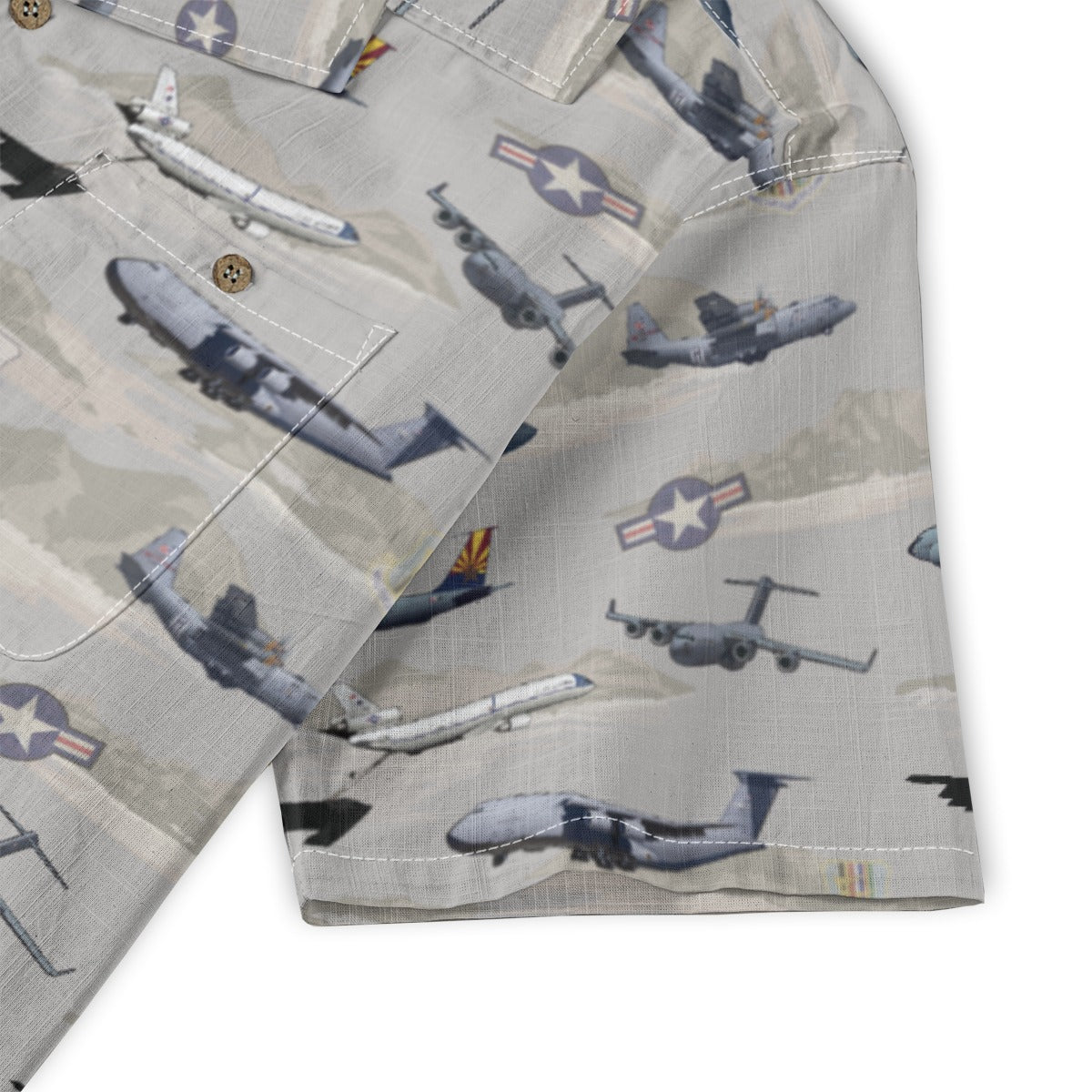 "Air Mobility Command " Tribute Hawaiian Shirt, Beige 100% Cotton!