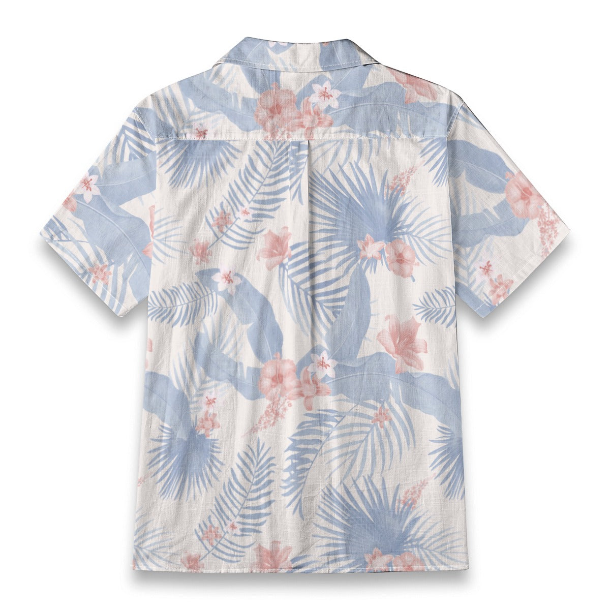 "Tropical Bliss, Coral Hibiscus" Hawaiian Shirt - 100%  Cotton