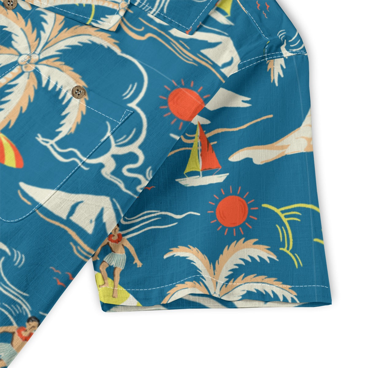 "Surfin', Sailin', and Tsunami" Hawaiian Shirt - 100% Cotton