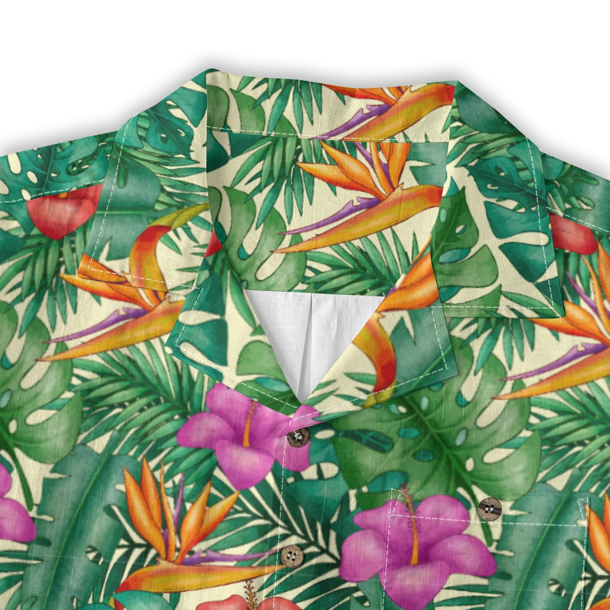 "Bird of Paradise Delight" Hawaiian Shirt - 100% Cotton