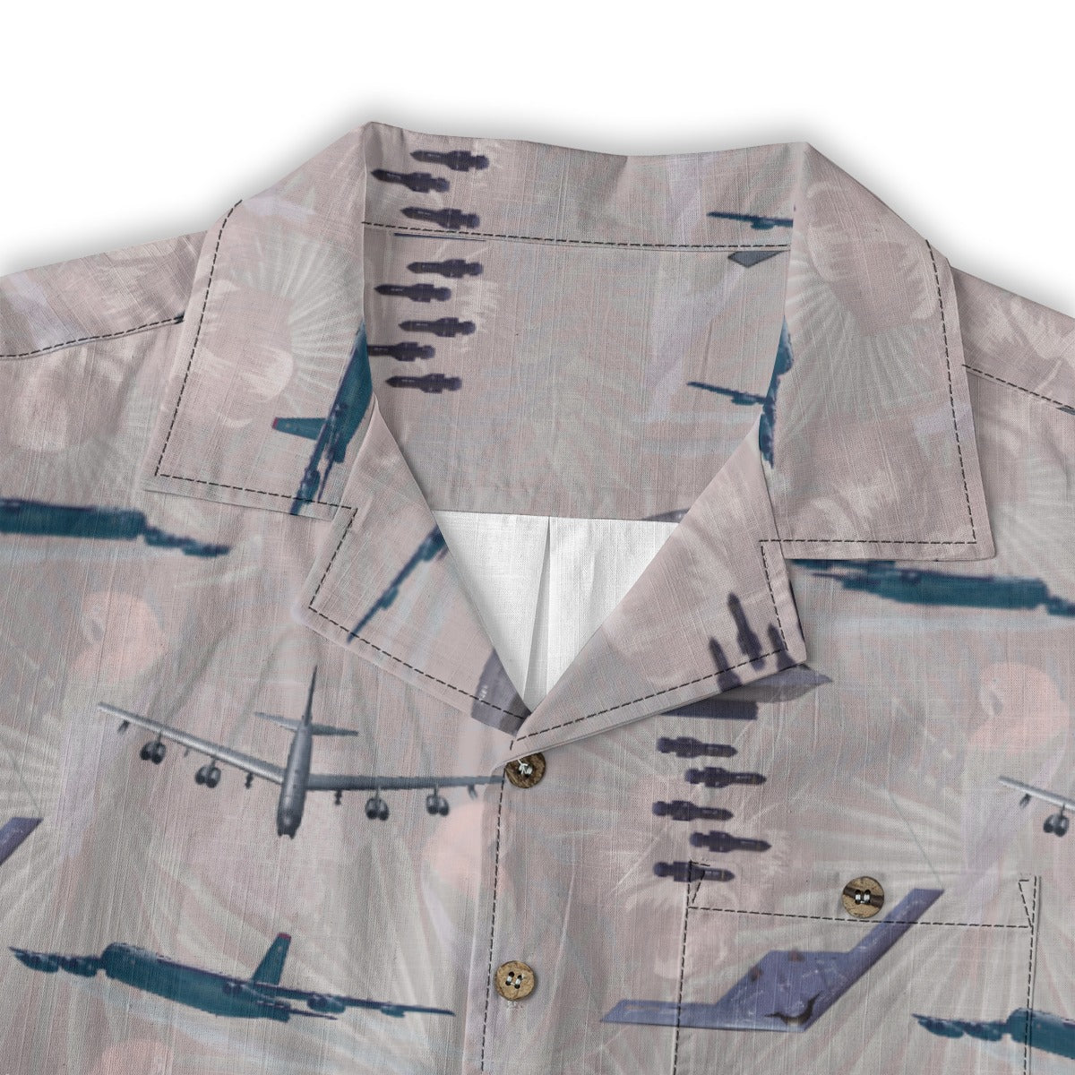 "USAF Bombers" Tribute Hawaiian Shirt, White 100% Cotton!