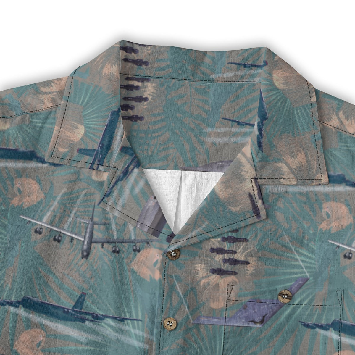 "USAF Bombers" Tribute Hawaiian Shirt, Green 100% Cotton!