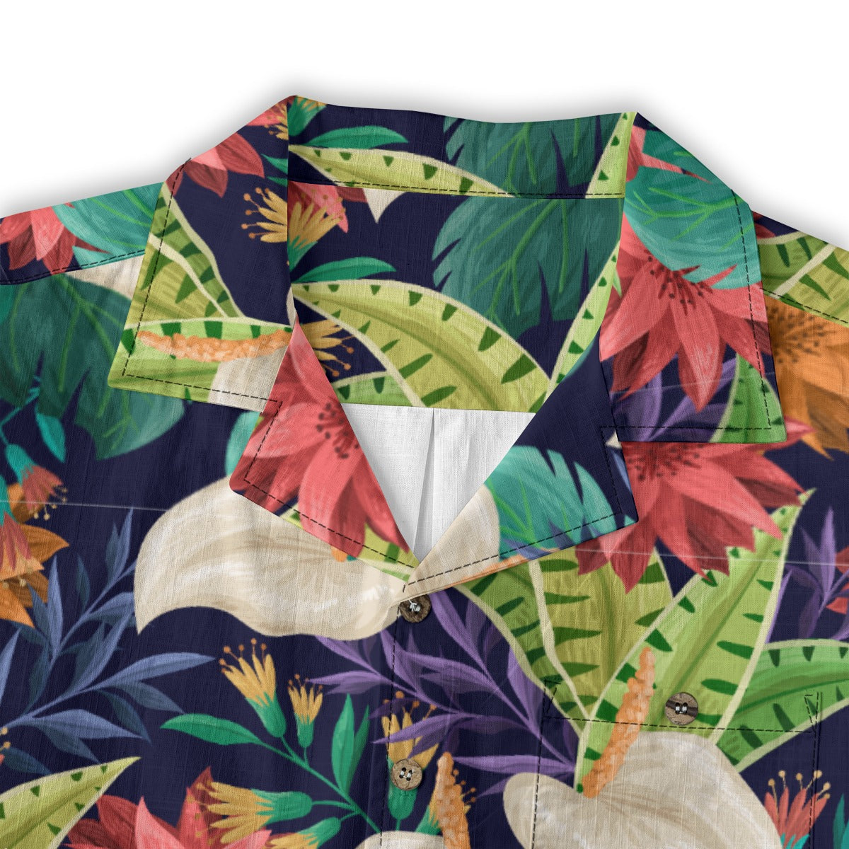 "Nocturnal Blooms" Hawaiian Shirt - 100% Cotton