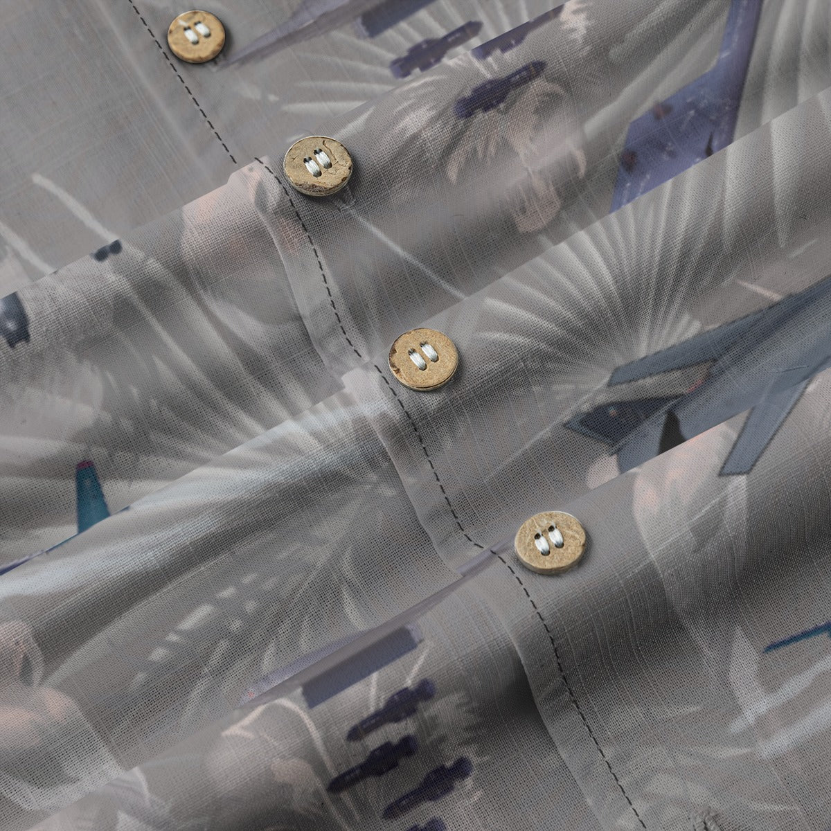 "USAF Bombers" Tribute Hawaiian Shirt, Gray 100% Cotton!