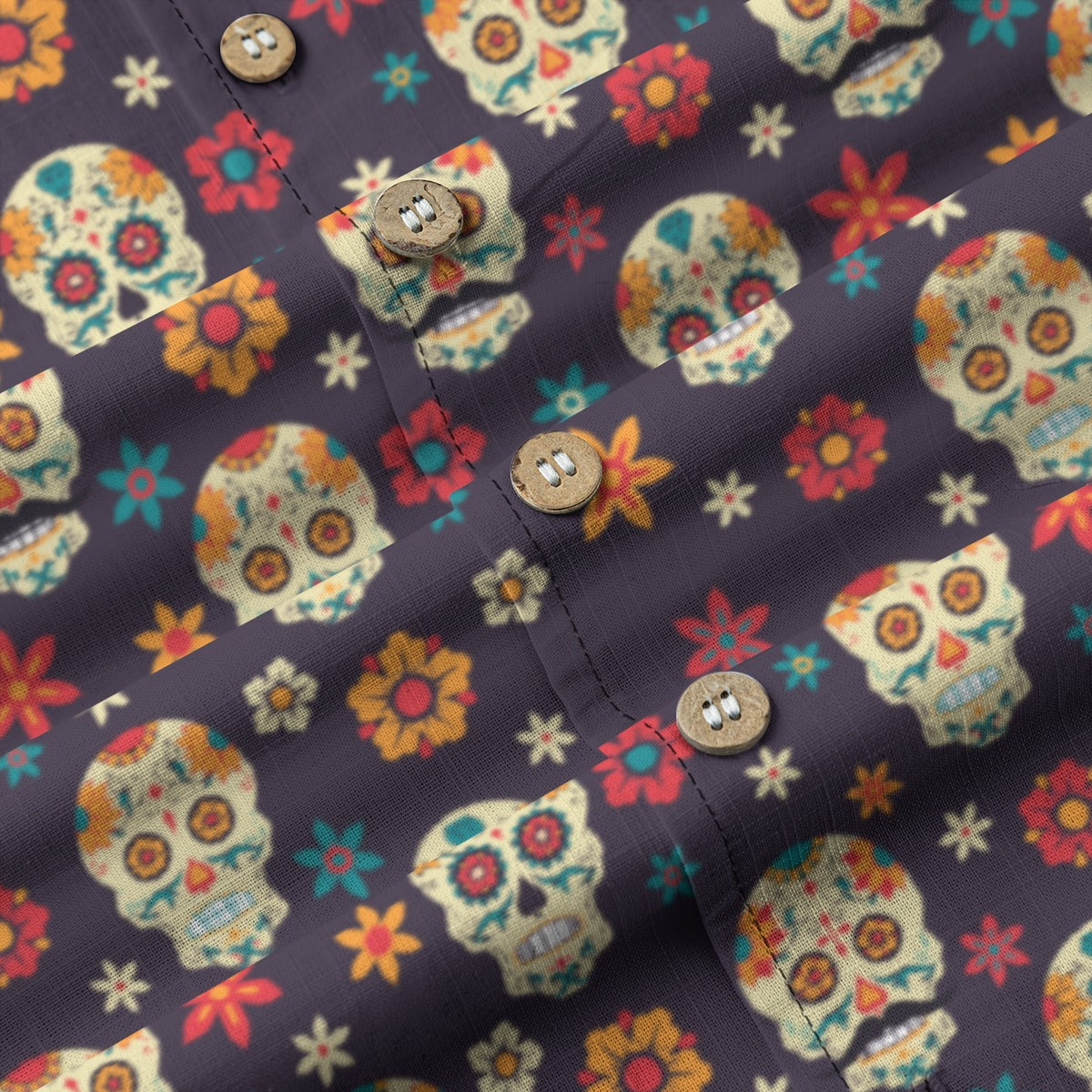 “Flores de Vida” Día de Muertos Cotton Celebration Shirt