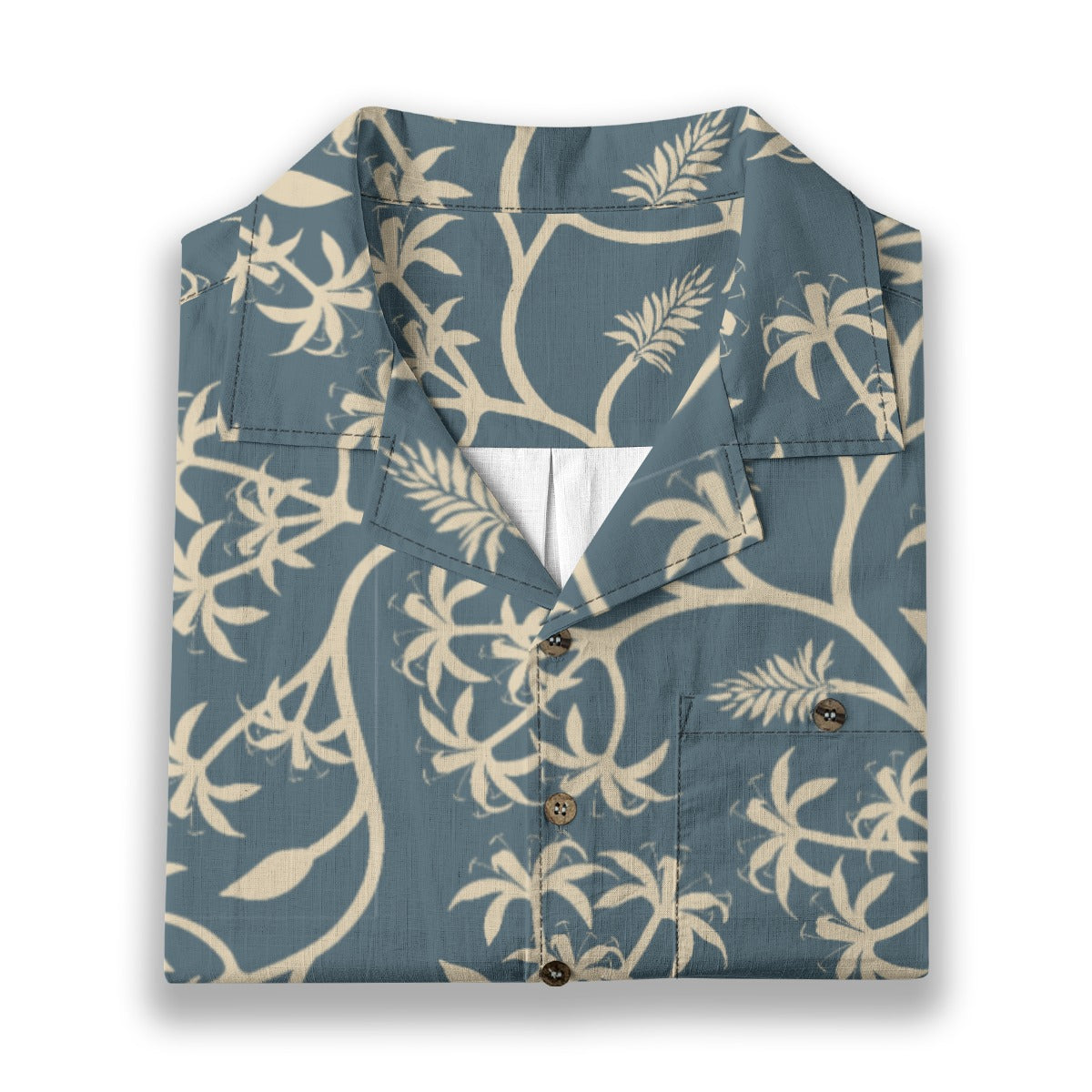 "Earthy Bluescape Oasis" Hawaiian Shirt - 100% Cotton