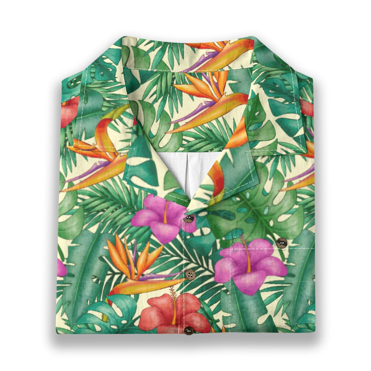 "Bird of Paradise Delight" Hawaiian Shirt - 100% Cotton