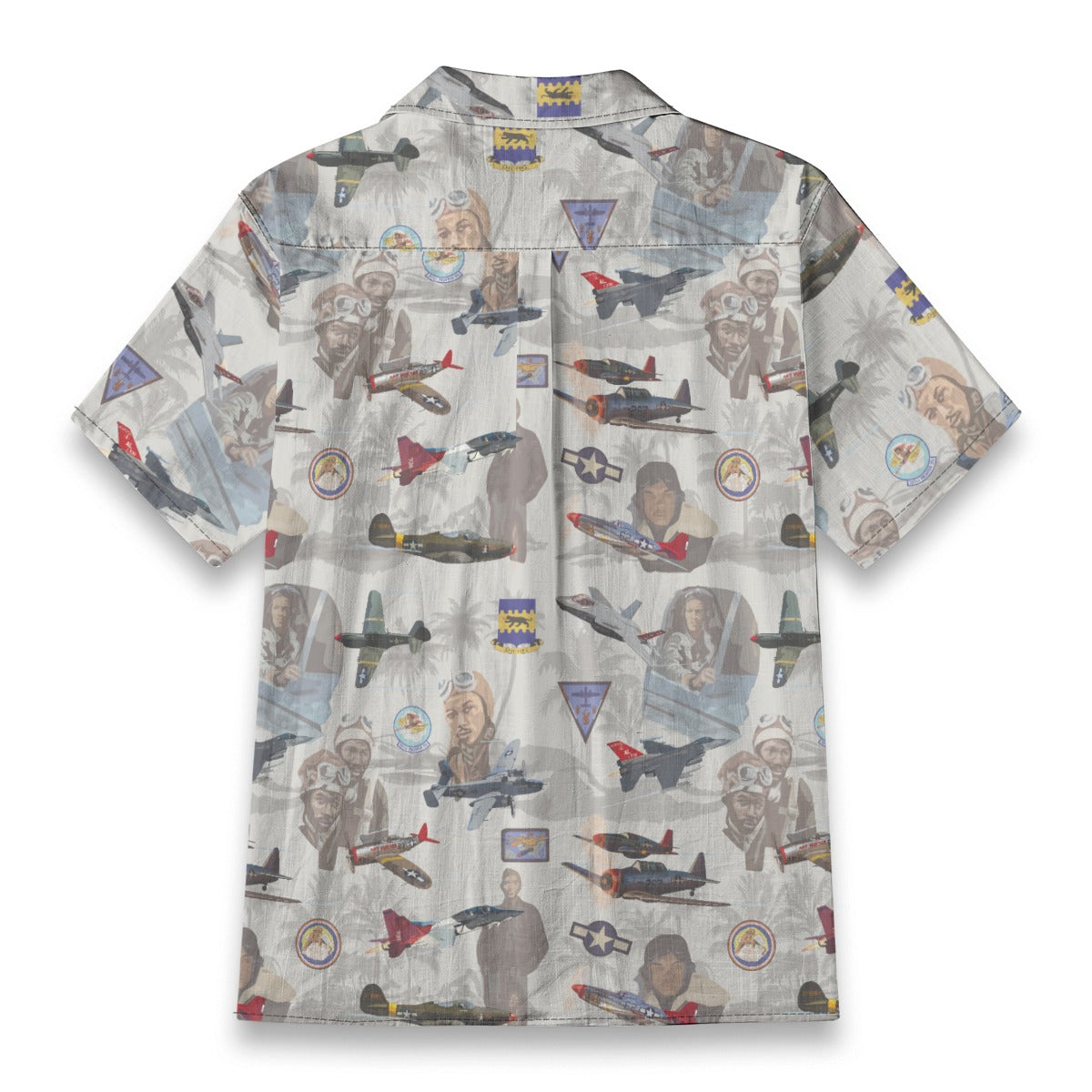 "Tuskegee Airmen" Hawaiian Tribute Shirt Beige 100%  Cotton