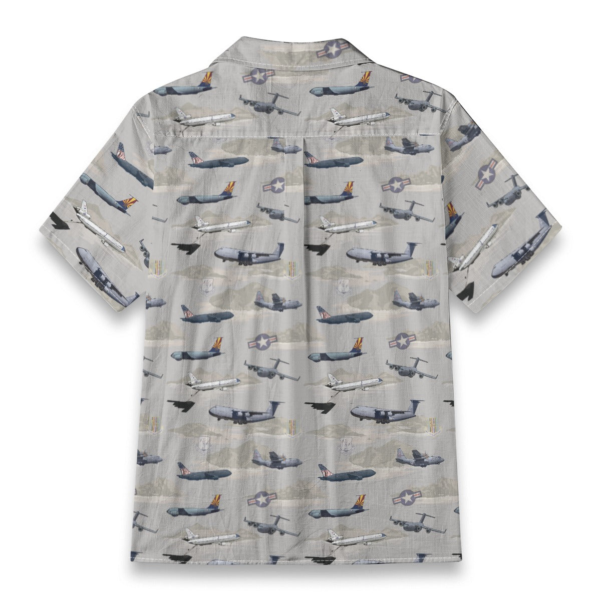 "Air Mobility Command " Tribute Hawaiian Shirt, Beige 100% Cotton!