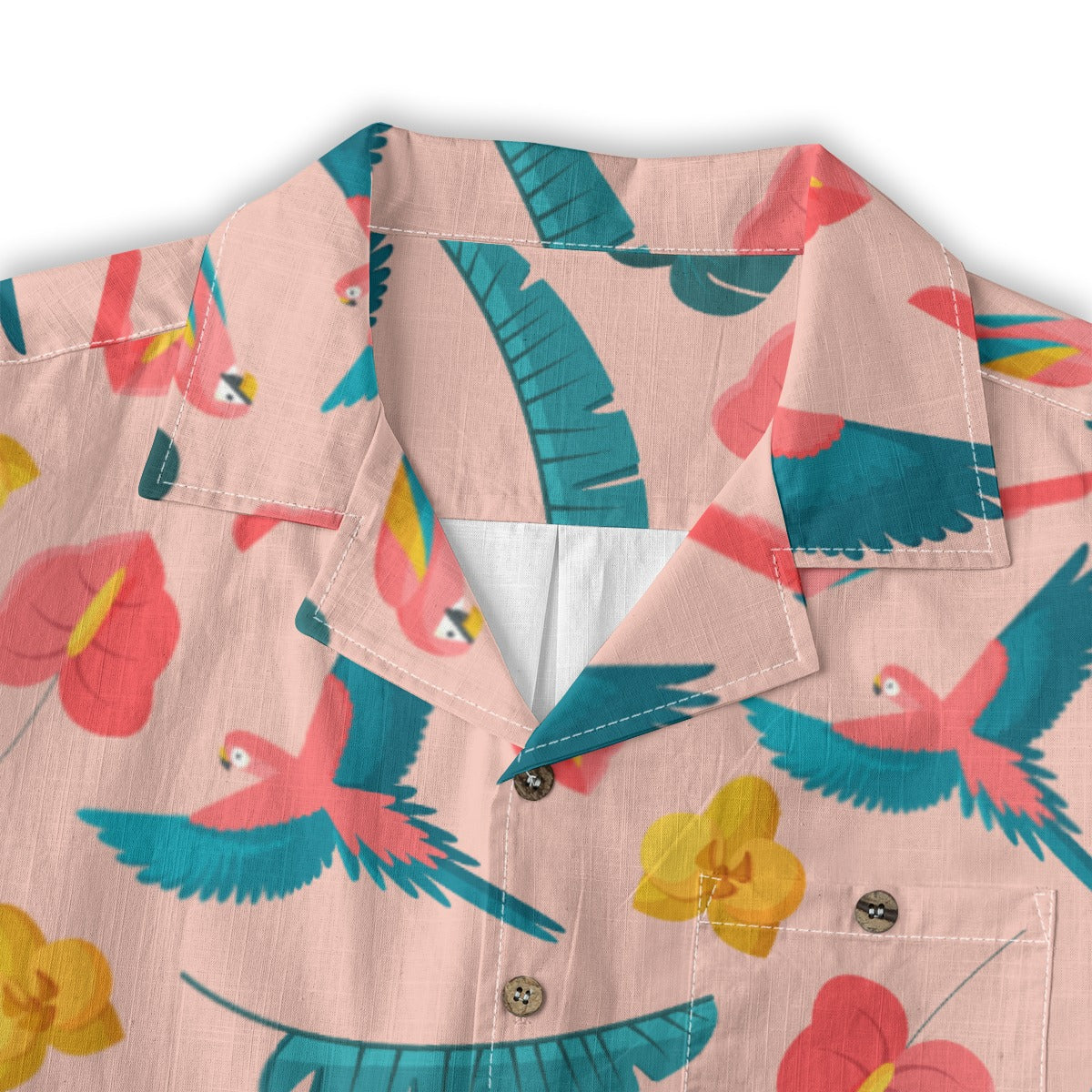"Colorful Plumage" Hawaiian Shirt - 100% Cotton