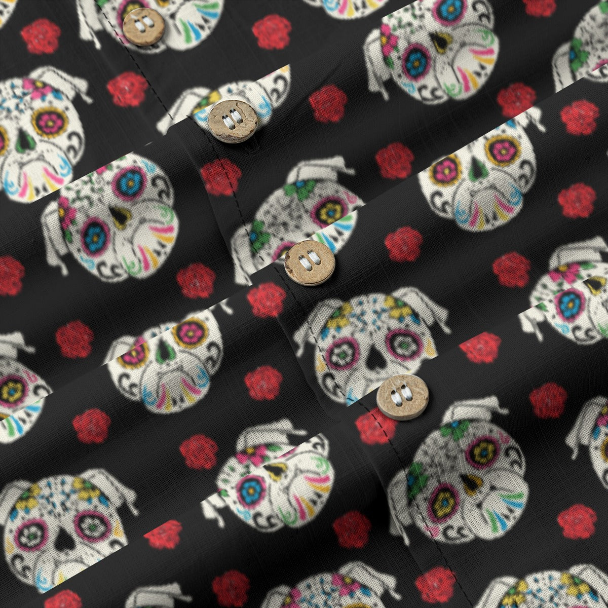“Amor de Pug"  Día de Muertos Cotton Celebration Shirt