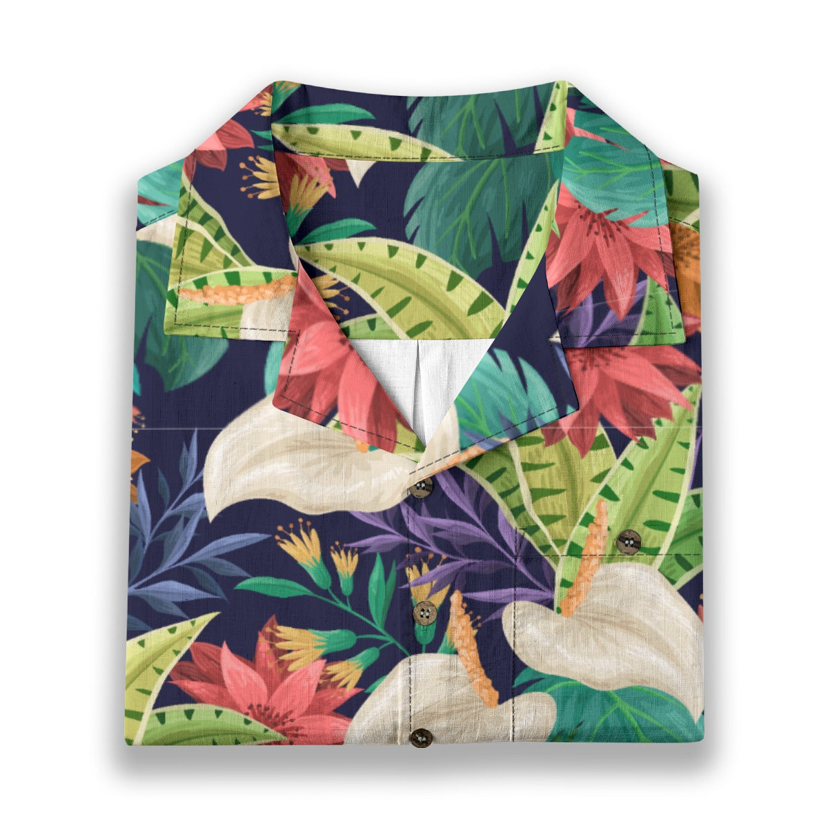"Nocturnal Blooms" Hawaiian Shirt - 100% Cotton