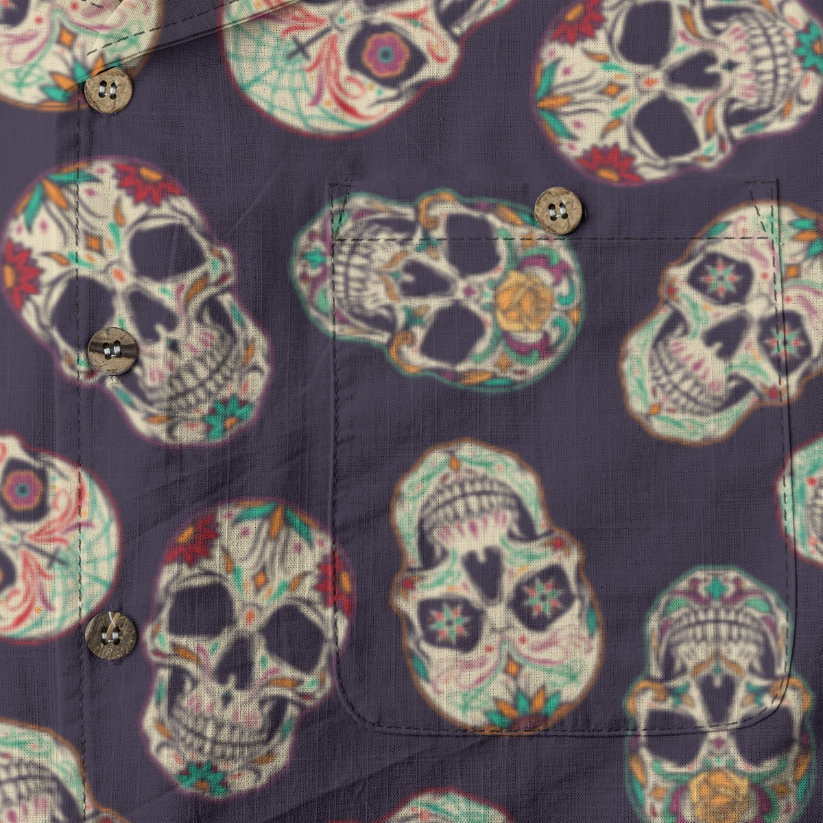 "Dia De Muertos Darkness" Cotton Celebration Shirt