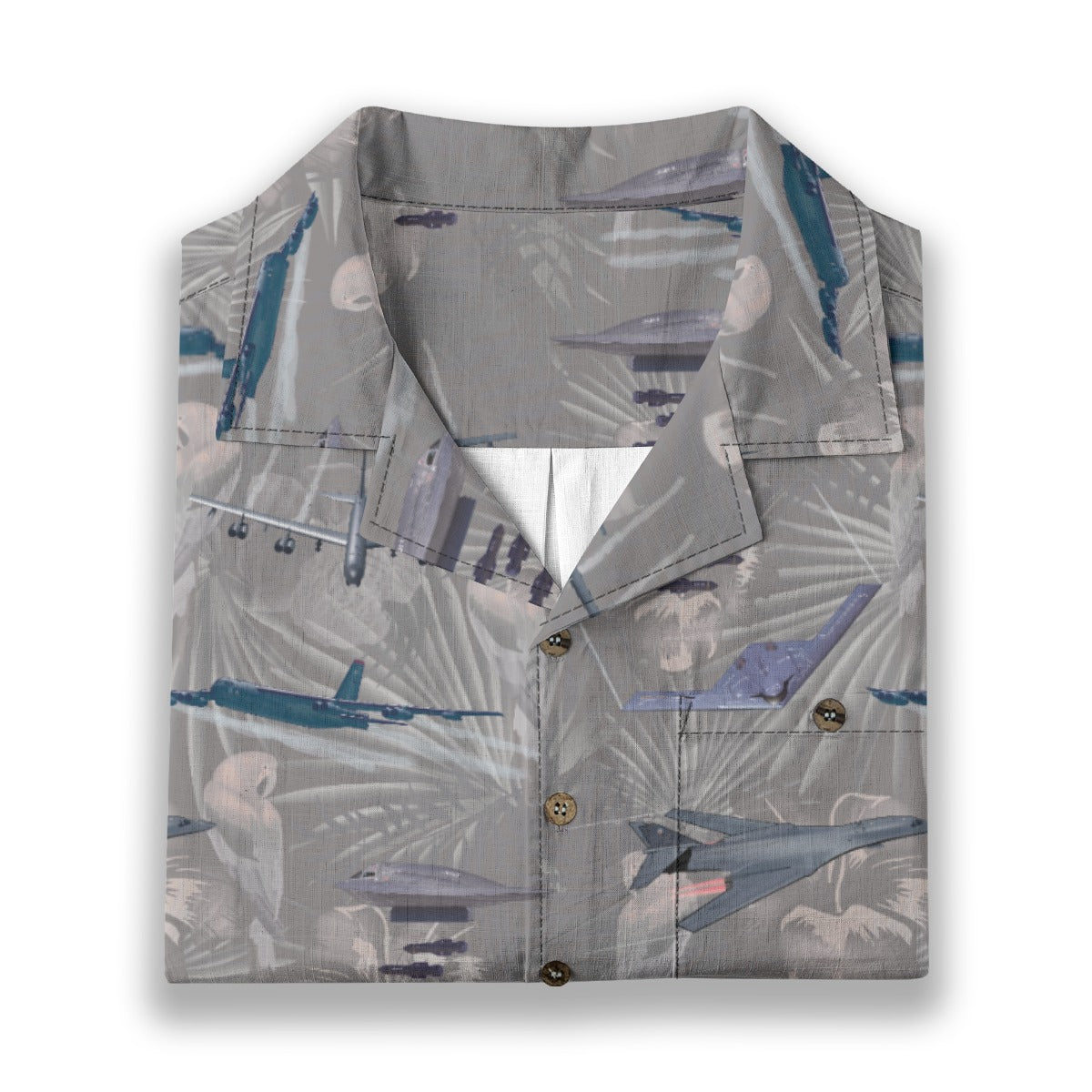 "USAF Bombers" Tribute Hawaiian Shirt, Gray 100% Cotton!