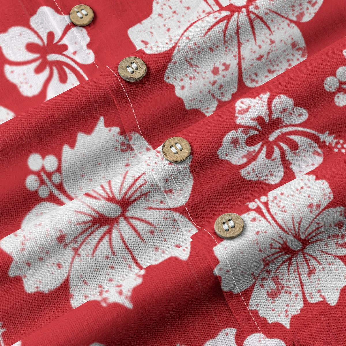 "Hibiscus Hues" Hawaiian Shirt - 100% Cotton