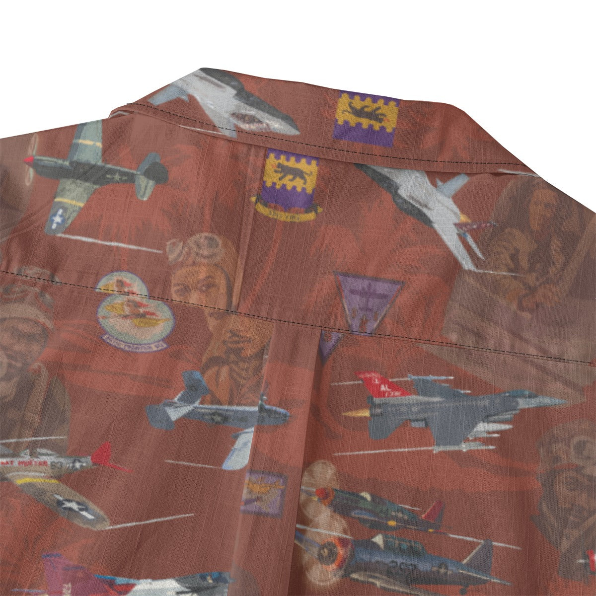 "Tuskegee Airmen" Hawaiian Tribute Shirt Red 100%  Cotton