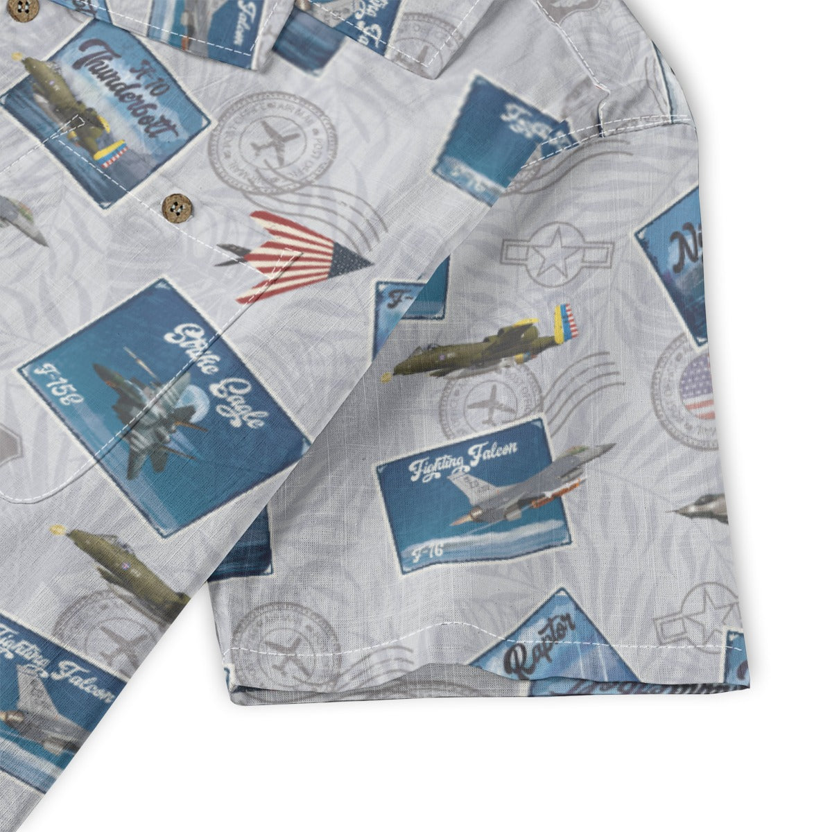 Hawaiian Shirt - Tribute to Current Fighter Jets of the USAF 100% Cotton! - White