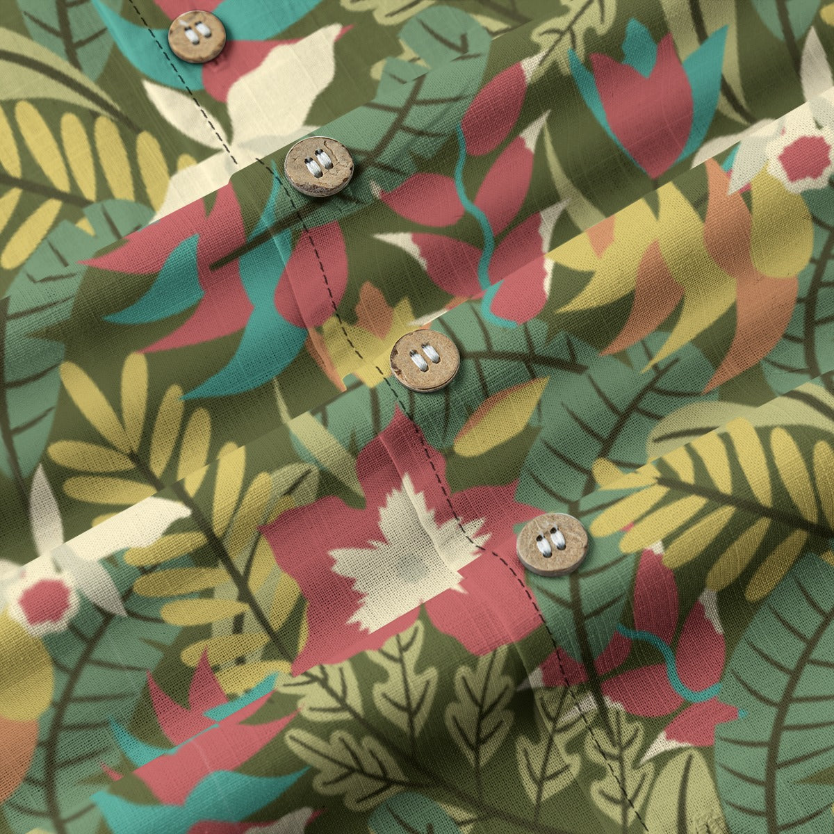 "Verde Vista" Hawaiian Shirt - 100% Cotton